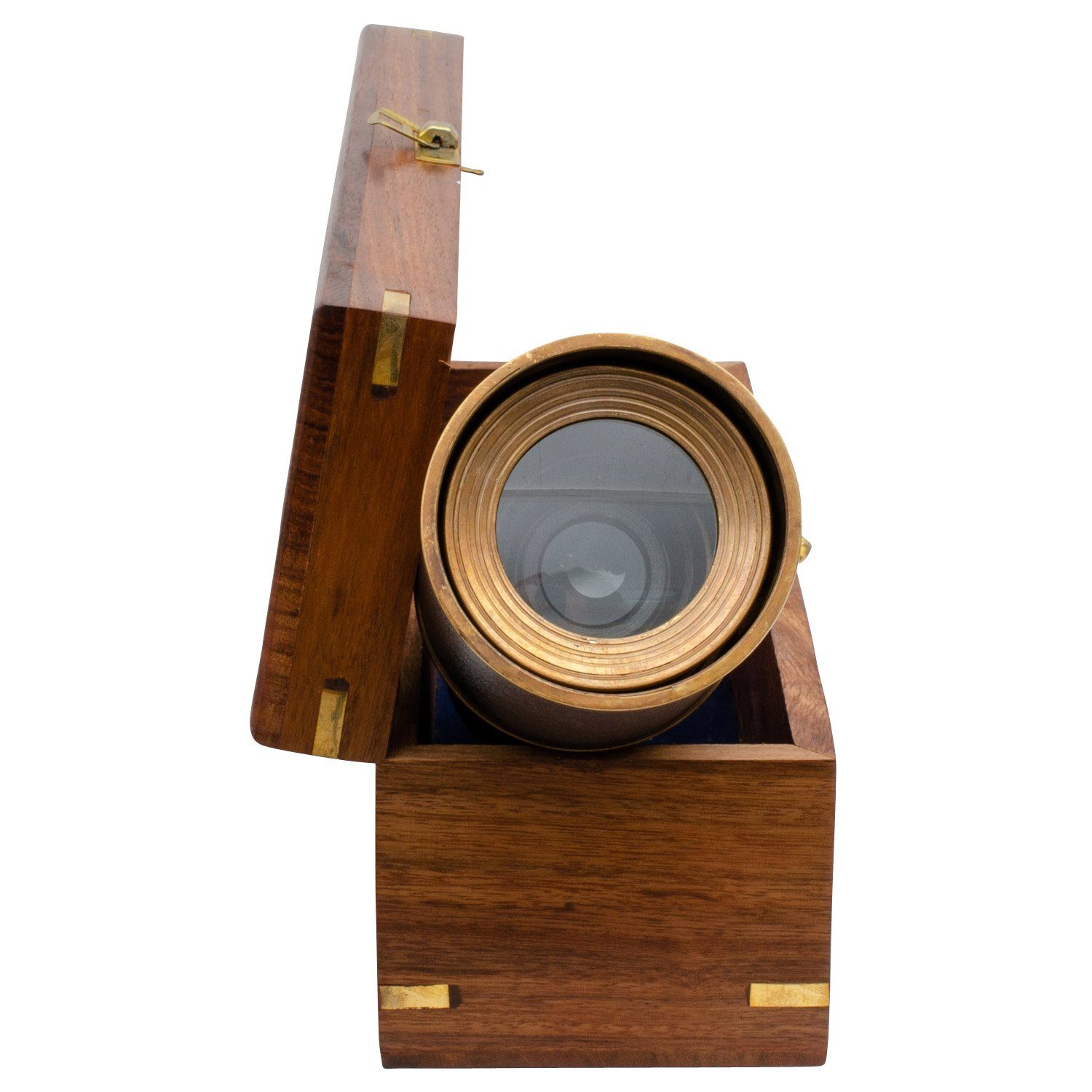 Aubaho Fernrohr mit Monokular Holzbox Antik-St Fernrohr Teleskop 92cm Maritim Fernglas