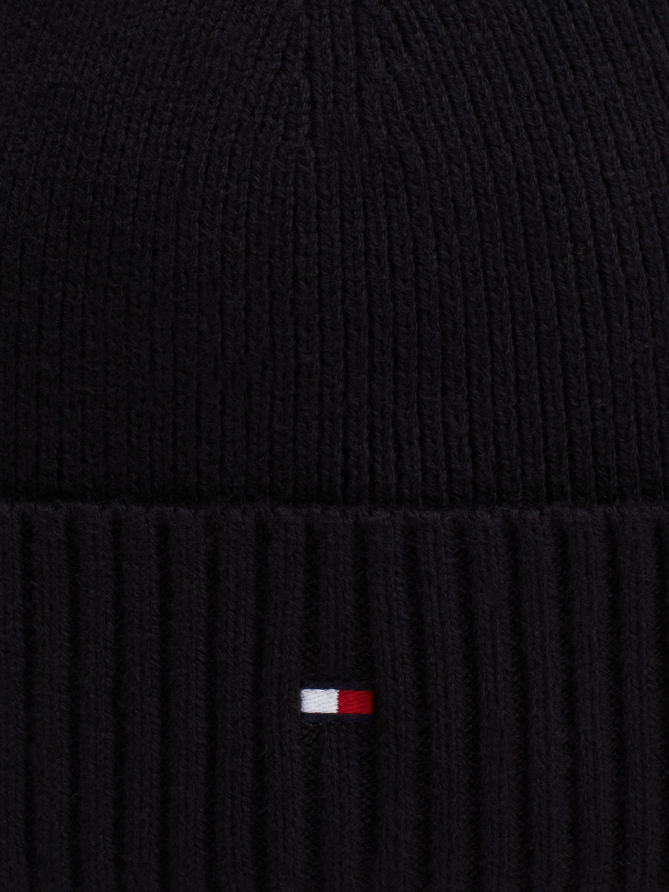 Tommy Hilfiger Strickmütze TH FLAG PIMA COTTON BEANIE Beanie mit Logostickerei, mit Kaschmiranteil Unisex – Bild 5 von 5