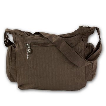 BAG STREET Schultertasche Bag Street Damenhandtasche Schultertasche (Schultertasche), Schultertasche Nylon, braun ca. 32cm x ca. 20cm