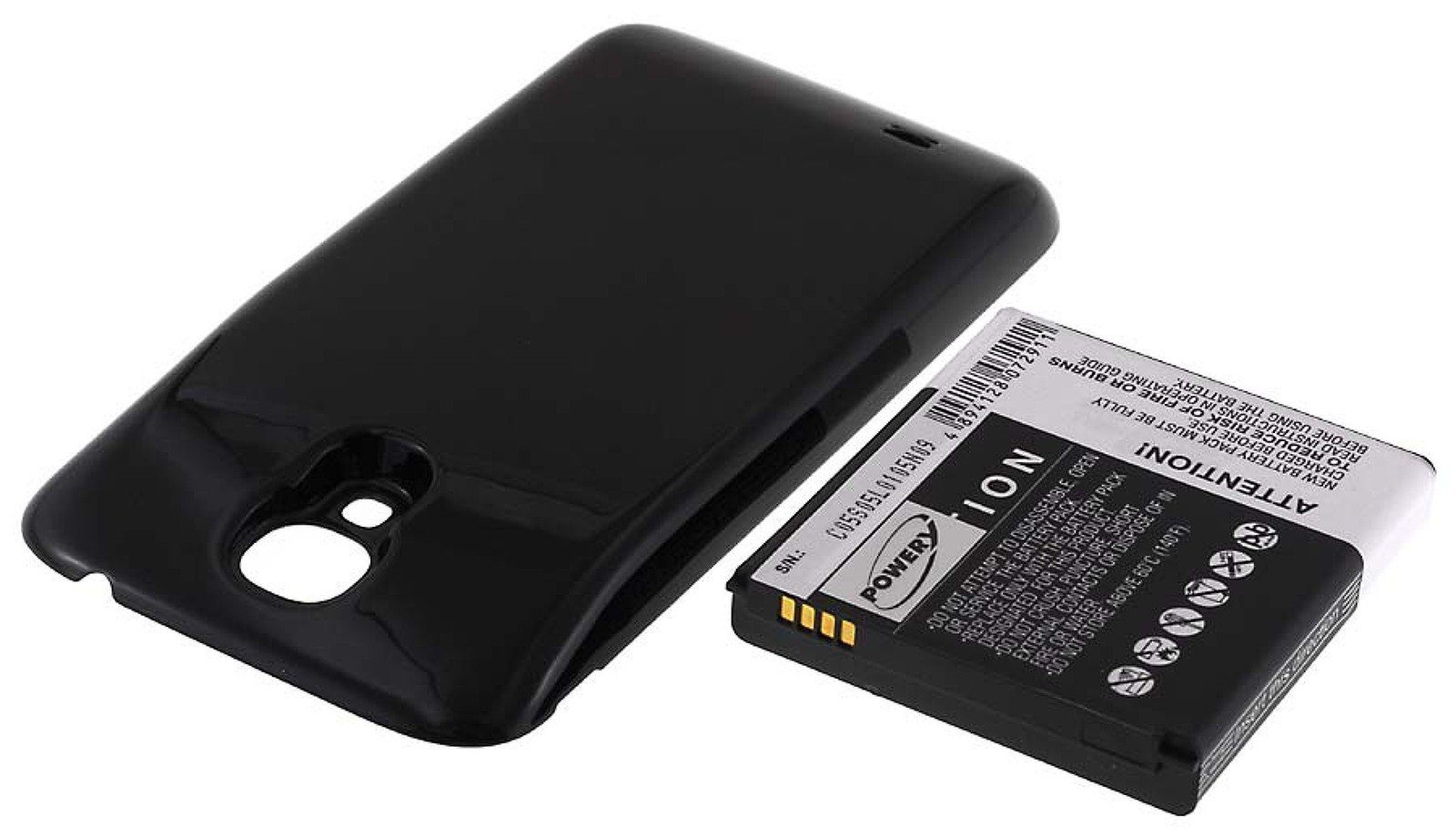Powery Akku für Samsung Galaxy S4 5200mAh Schwarz Handy-Akku 5200 mAh (3.7 V) | Handy-Akkus