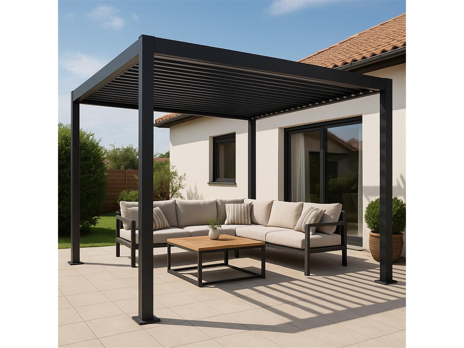 Thumbnail - Green Spirit Pergola »Mirador 3x4 Classic« Lamellendach Pergola Pavillon Überdachung, BxTxH: 304x393x251 cm, (1-tlg), an...