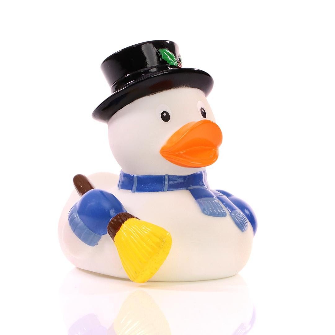 mbw Grußkarten A - Schneemann – Quietscheente - Badeente - ca. 8 cm gross