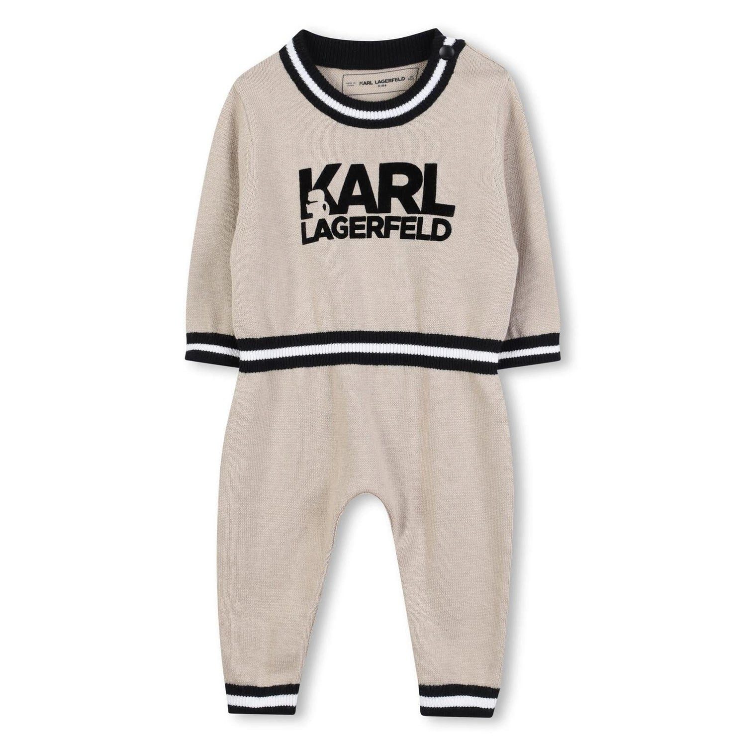 KARL LAGERFELD Ползунки KARL LAGERFELD KIDS Strick-Jumpsuit hellbeige
