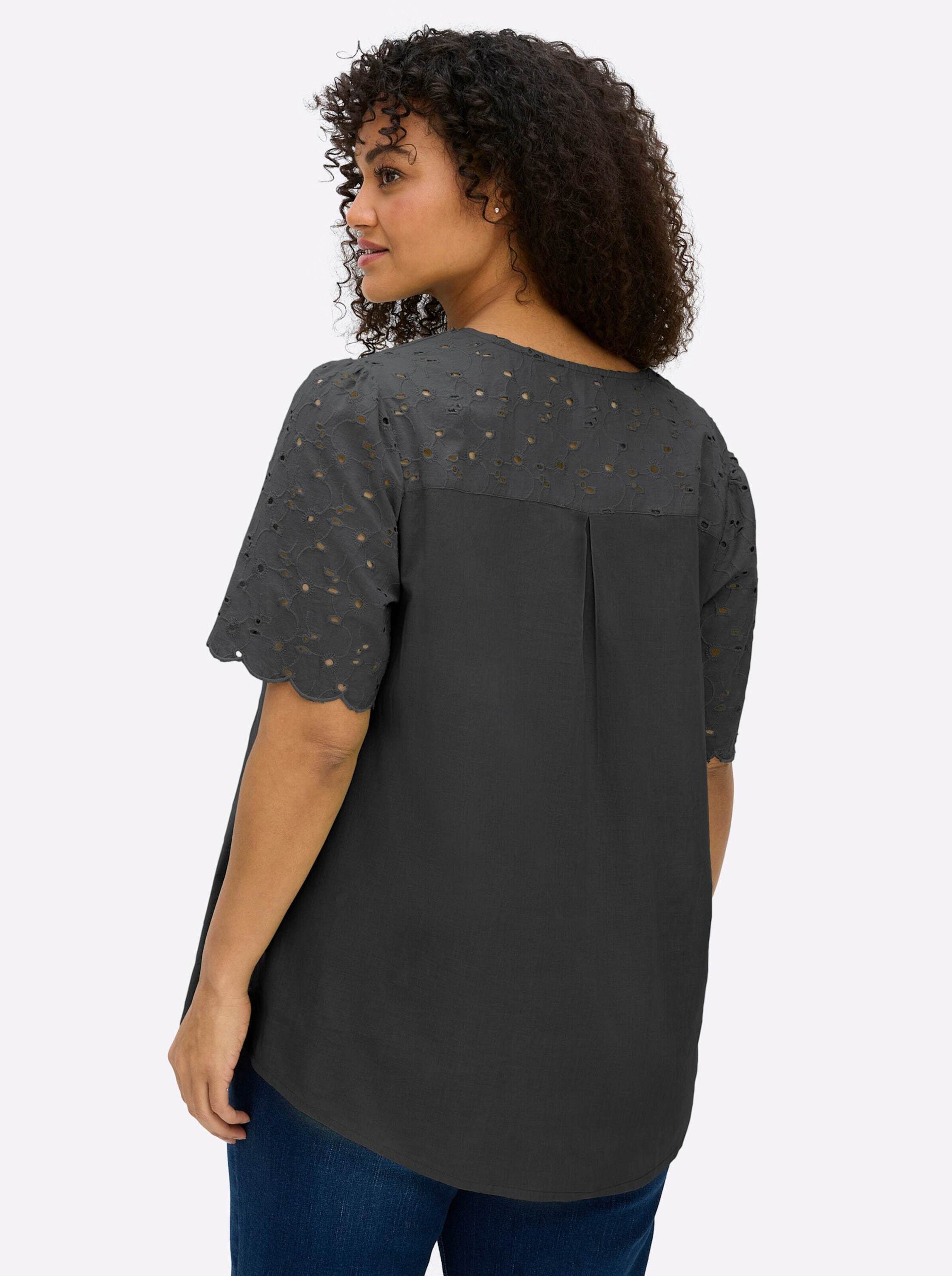 Sheego Klassische Bluse Kurzarmbluse Kurzarm