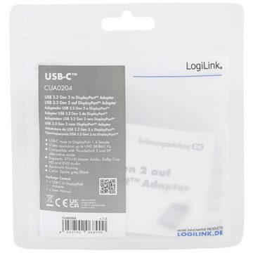 LogiLink USB 3.2 Gen2 Type-C-Adapter, USB-C®/M zu DP/F, USB-Adapter