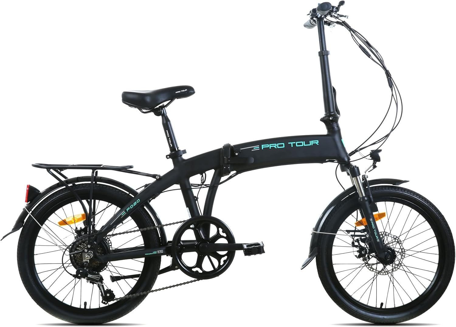 Nettlife E-Bike Mountainbike Herren klappräder 20 Zoll Elektrofahrrad Faltbares Heckmotor 250W, 7 Gang, 250W Heckmotor, Li-lon-Akku 36 V/ 9,6 Ah, Hinterrad-Nabenmotor 36V/ 250W, LCD-Display