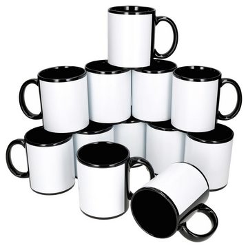 MamboCat Becher 12x Carina Mehrwegbecher 300ml 12 Personen Kaffeebecher Porzellan, Porzellan