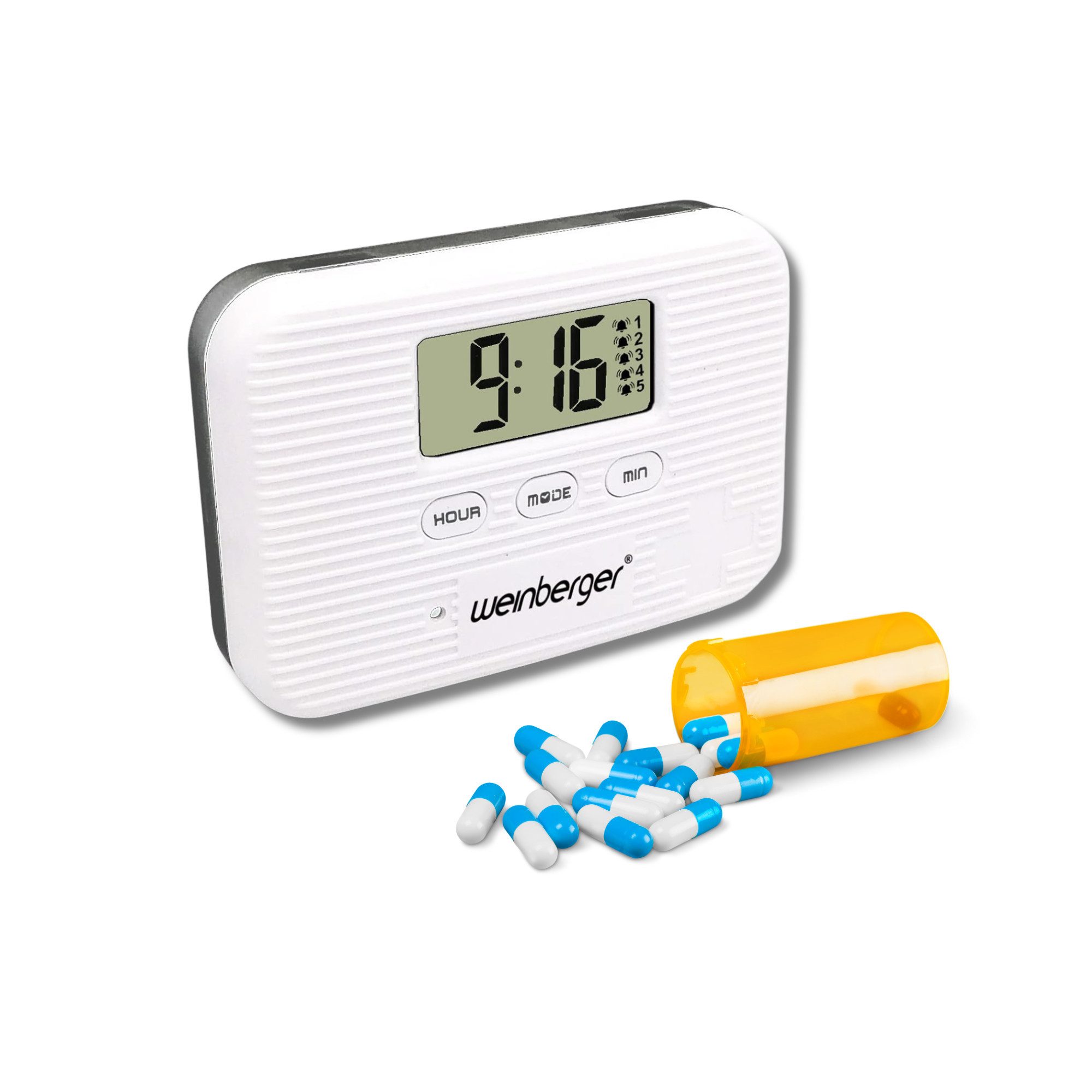 Weinberger Pillendose Pillenbox mit Vibrationsalarm Medikametendosierer Tablettendose (1 St), Vibrationsalarm