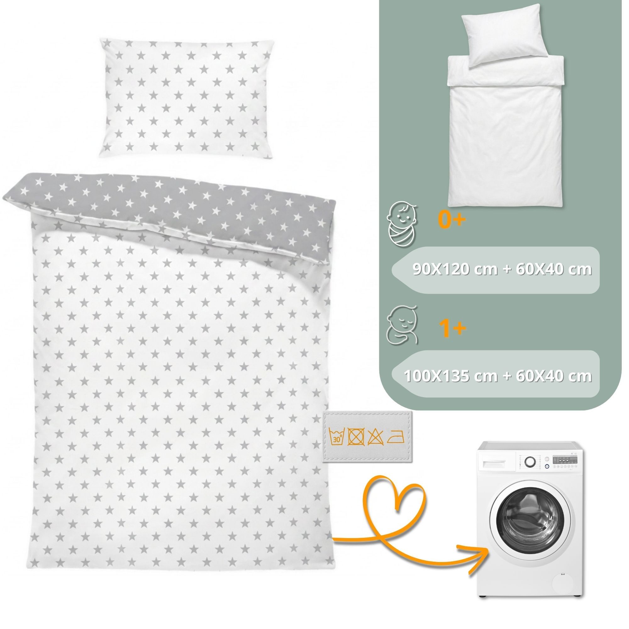 Totsy Baby Kinderbettwäsche Baby Bettwäsche aus Baumwolle - Set von Duvet Cover und Kissenbezug