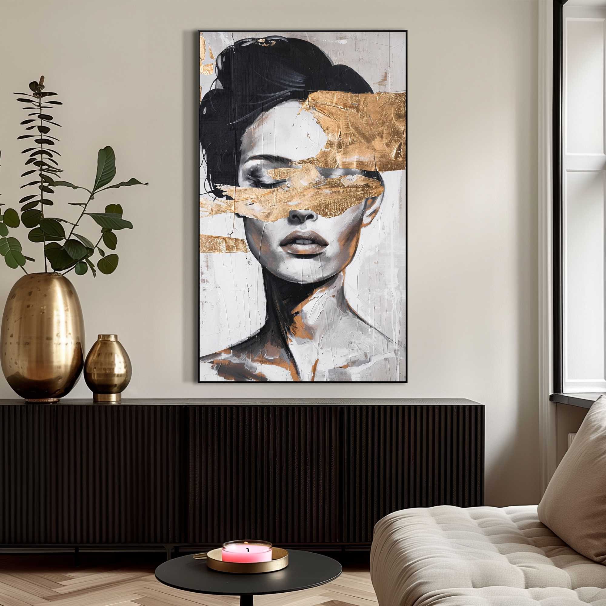 Reinders! Wandbild Frau mit goldfarbenem Detail, günstig online kaufen