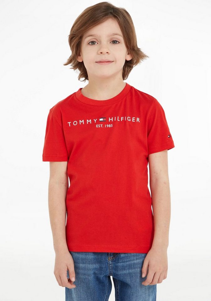 Tommy Hilfiger T-Shirt ESSENTIAL TEE Kinder Kids Junior MiniMe,für Jungen  und Mädchen, Hinten am Ausschnitt mit kleinem Flaglabel