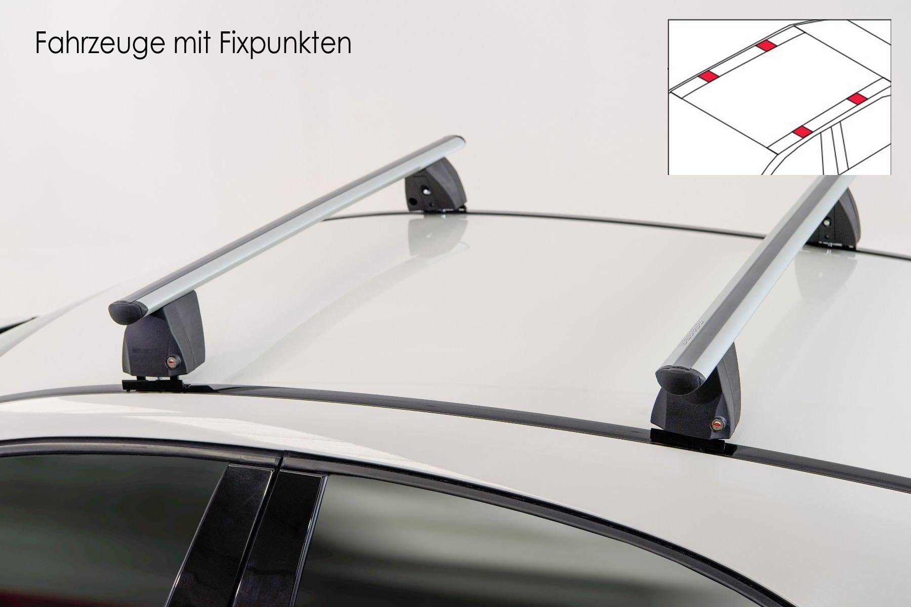 VDP Dachbox, Dachbox VDPFL580 580 Liter schwarz glänzend + Dachträger VDP  Delta kompatibel mit Hyundai i20 (GB) Coupé (3 Türer) 2015-2020