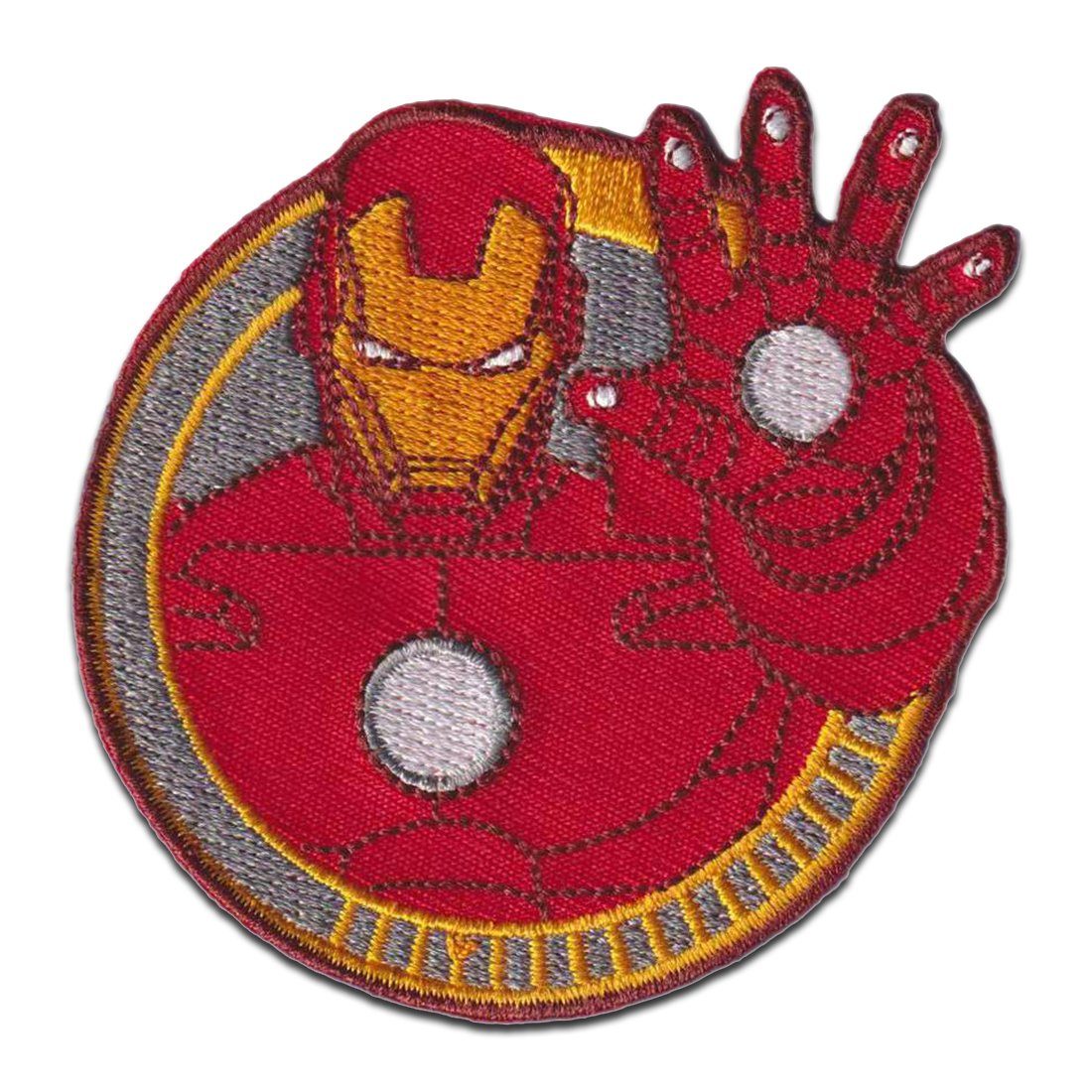 MARVEL Aufnäher Bügelbild, Aufbügler, Applikationen, Patches, Flicken, zum aufbügeln, Polyester, Avengers Iron Man Comic Hand - Größe: 6,6 x 6,7 cm