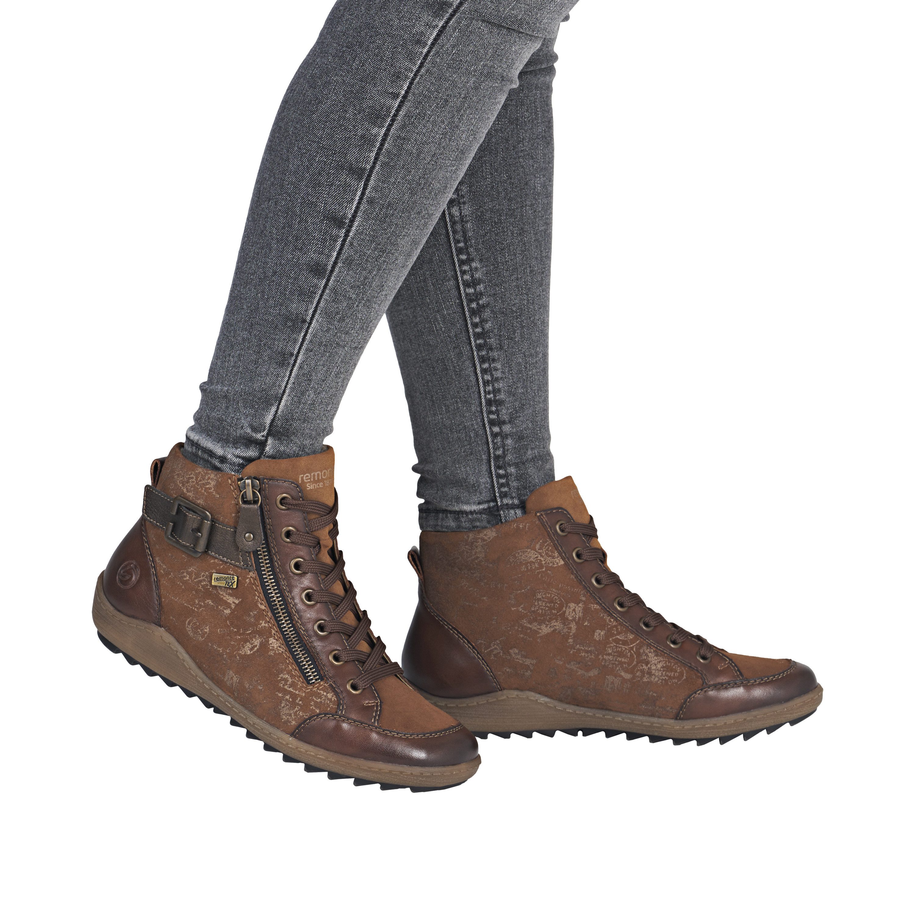 Remonte Schnürboots Winterboots, Stiefelette, Casual Boots, wasserabweisende TEX-Membran