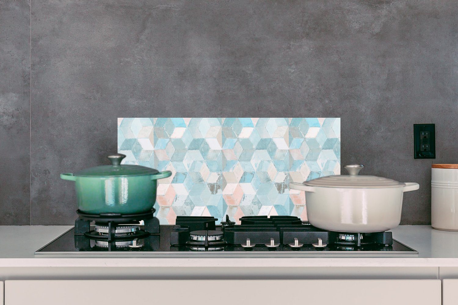 cm, Kacheln MuchoWow - 60x30 Wandschutz, für Küchenrückwand Küchen - Design, (1-tlg), Schmutzflecken Fett und gegen Pastell Abstrakt -