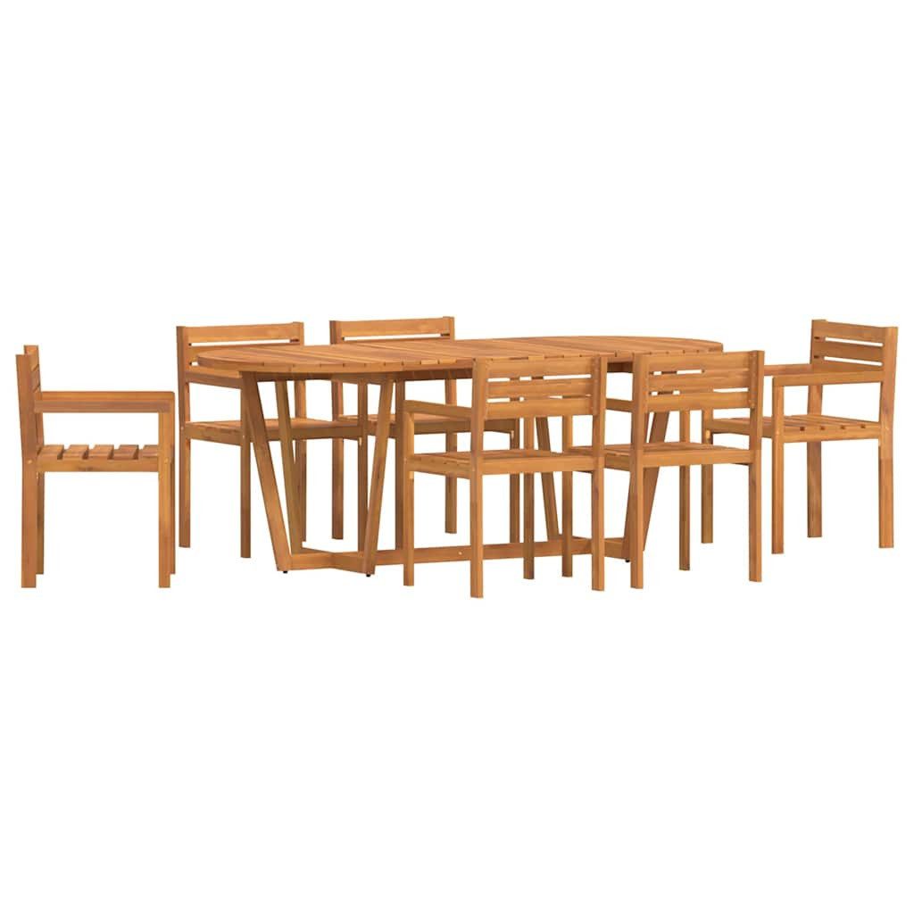 vidaXL Gartenlounge-Set 7-teiliges Garten-Ess-Set aus Massivholz, (1-tlg)