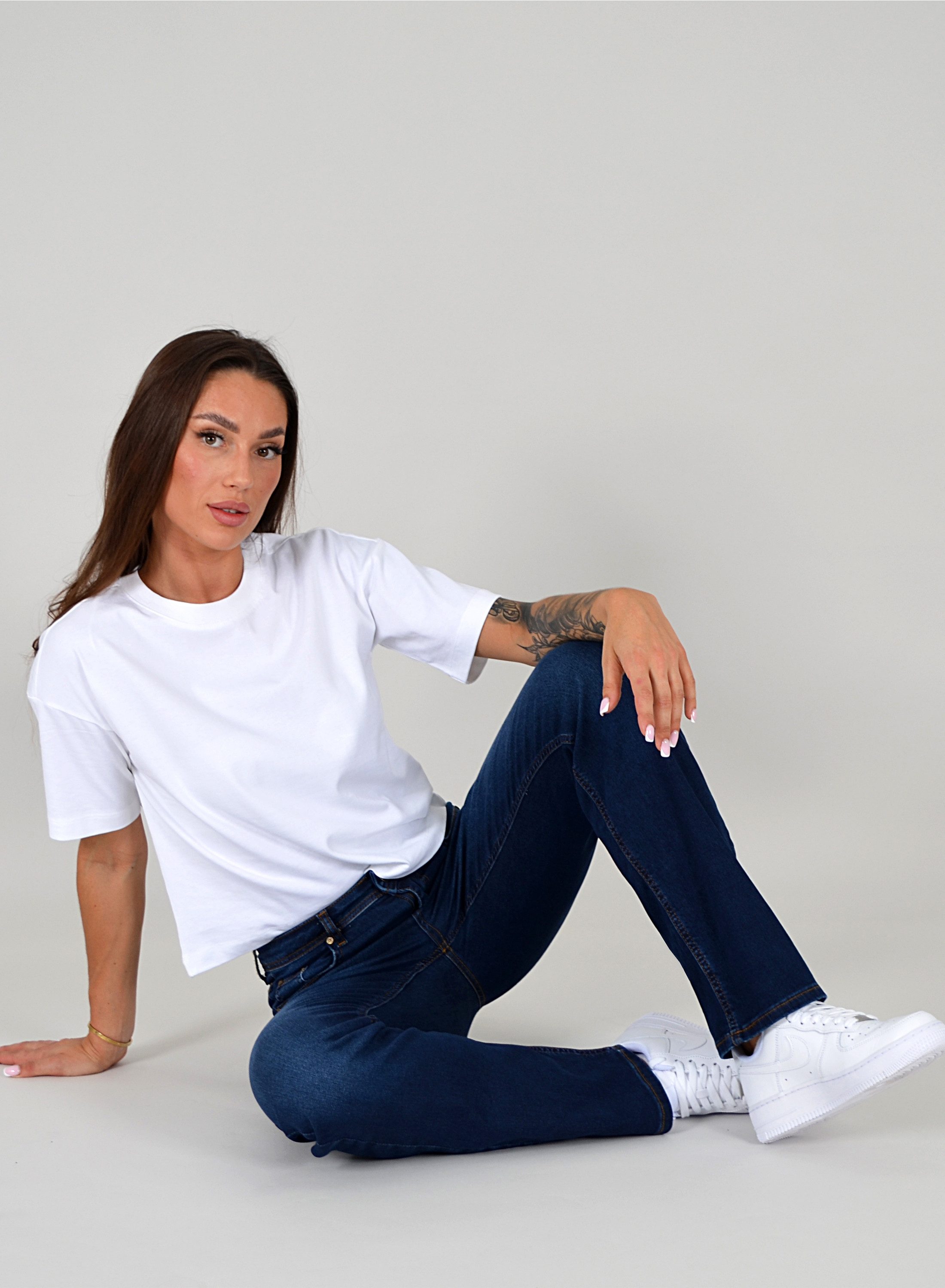 ESRA Straight-Jeans Damen Stretch-Jeans Premium Baumwolle Jeanshose Damen Straight Fit G14 Straight Jeans Damen High Waist Stretch Jeans Damen Regular Hose