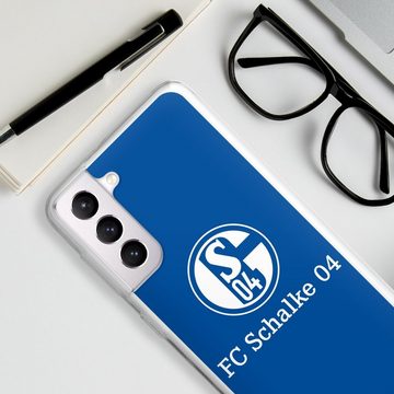 DeinDesign Handyhülle FC Schalke 04 Blau, Samsung Galaxy S21 5G Silikon Hülle Bumper Case Handy Schutzhülle