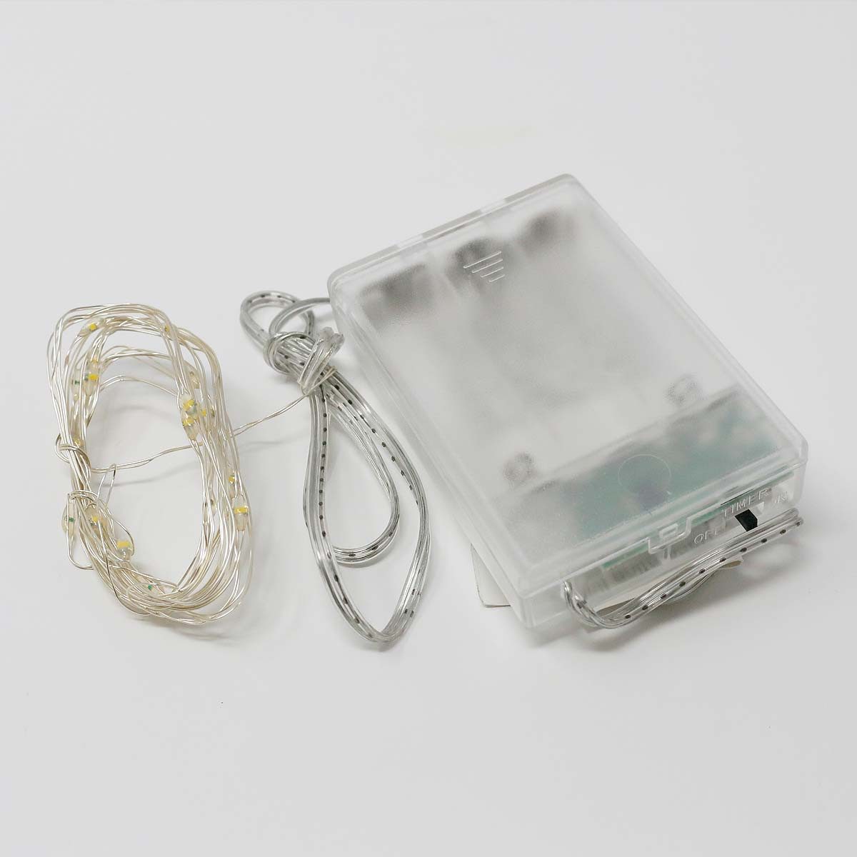 EGB LED-Lichterkette Batterie-Lichterkette 20 Micro-LEDs silberfarbener
