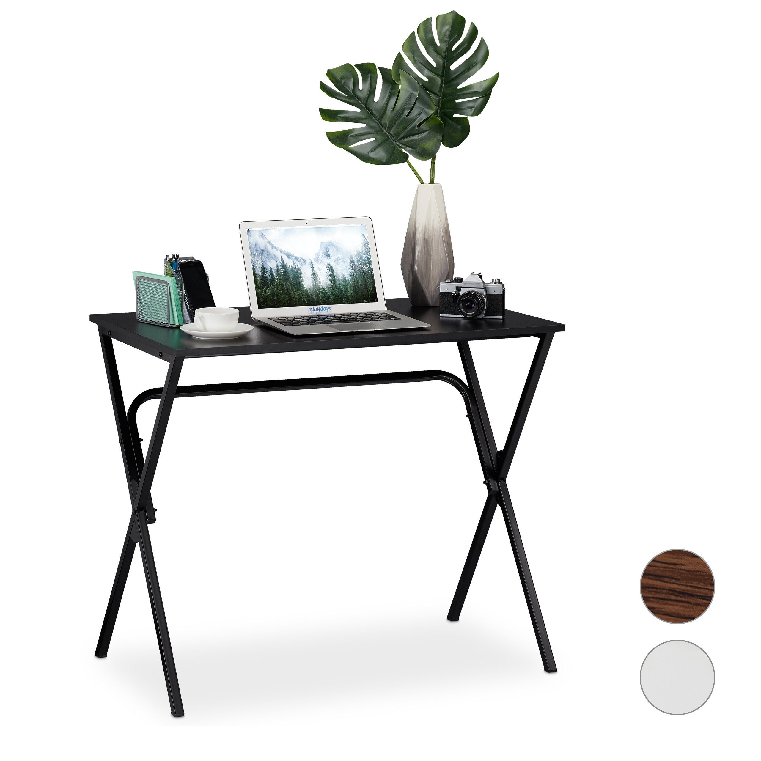 Schreibtisch Basic, Schwarz Schwarz relaxdays / Schreibtisch