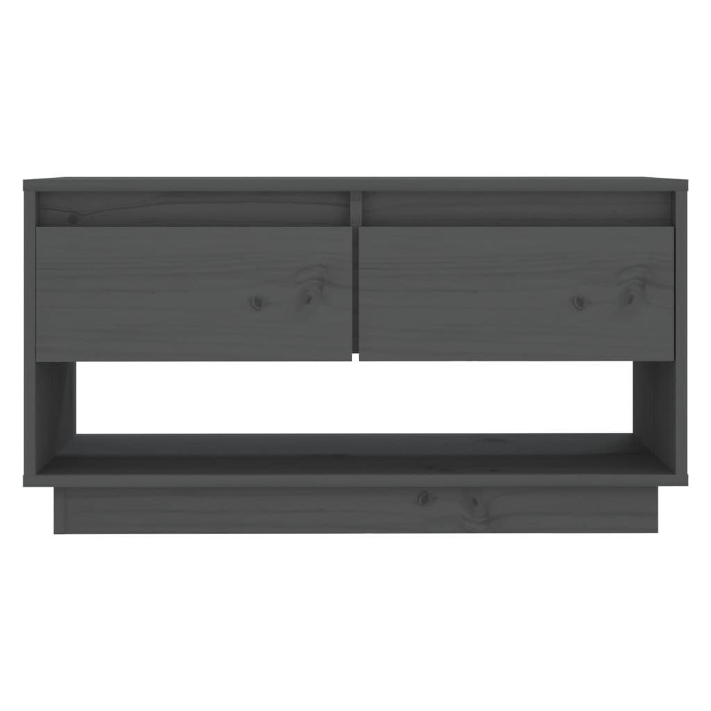 furnicato TV-Schrank Grau 74x34x40 cm Massivholz Kiefer