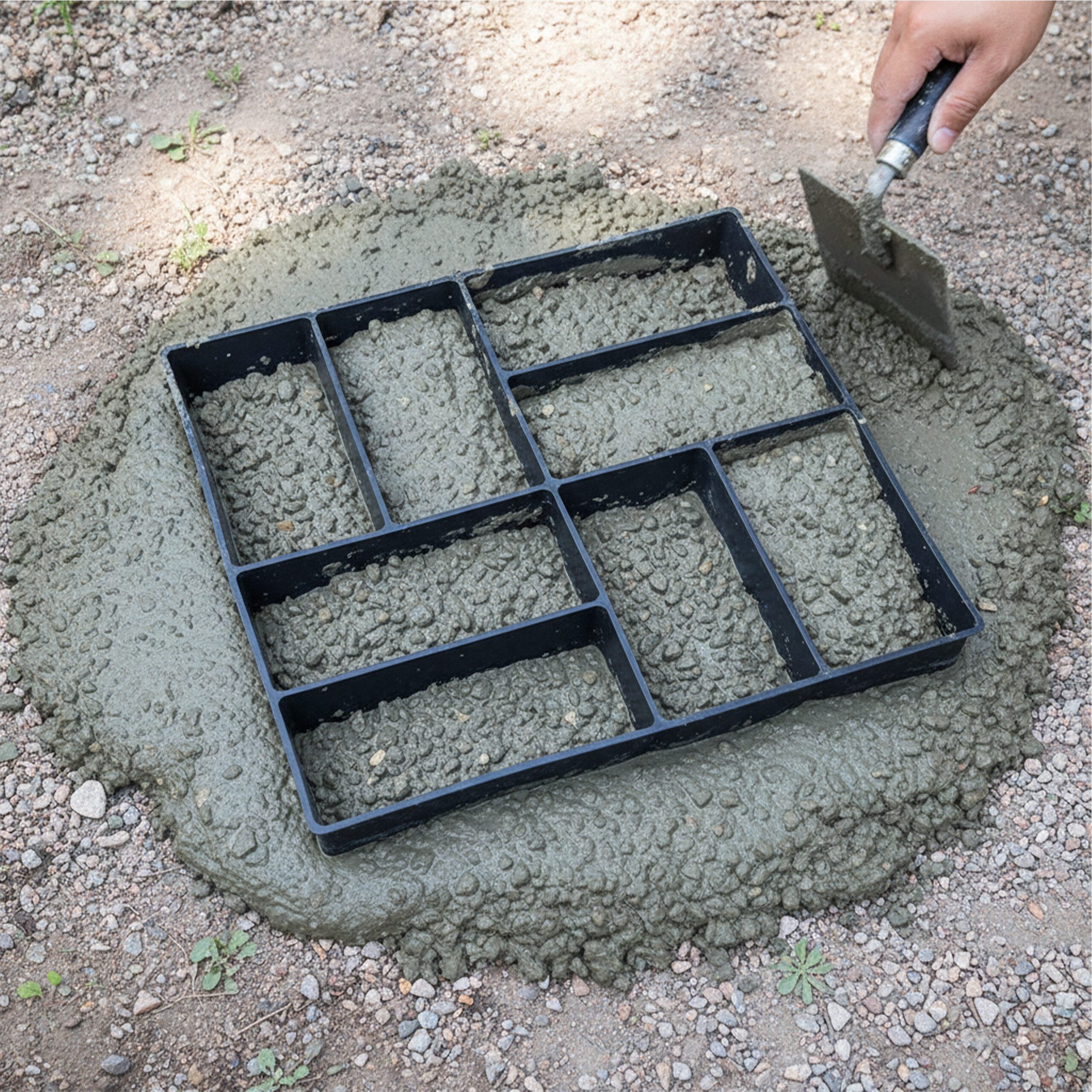 relaxdays Leichtbeton-Bauplatte Pflasterform 2er Set 40 x 40 cm, (2-St)