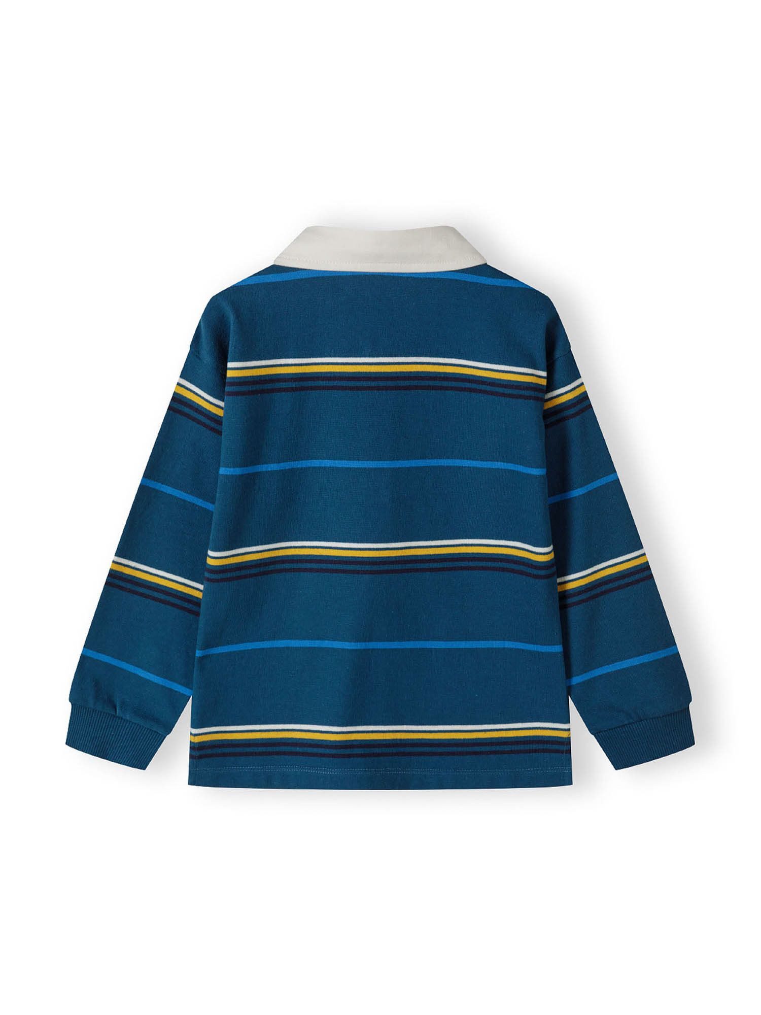 MINOTI Poloshirt Gestreiftes Langarmshirt mit Kragen und Stickerei (2y-14y) weißer Kragen – Bild 3 von 4