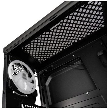 Kolink PC-Gehäuse Midi-Tower, Tempered Glass, 1 Vorinstallierter LED Lüfter, Integrierte Beleuchtung, Staubfilter