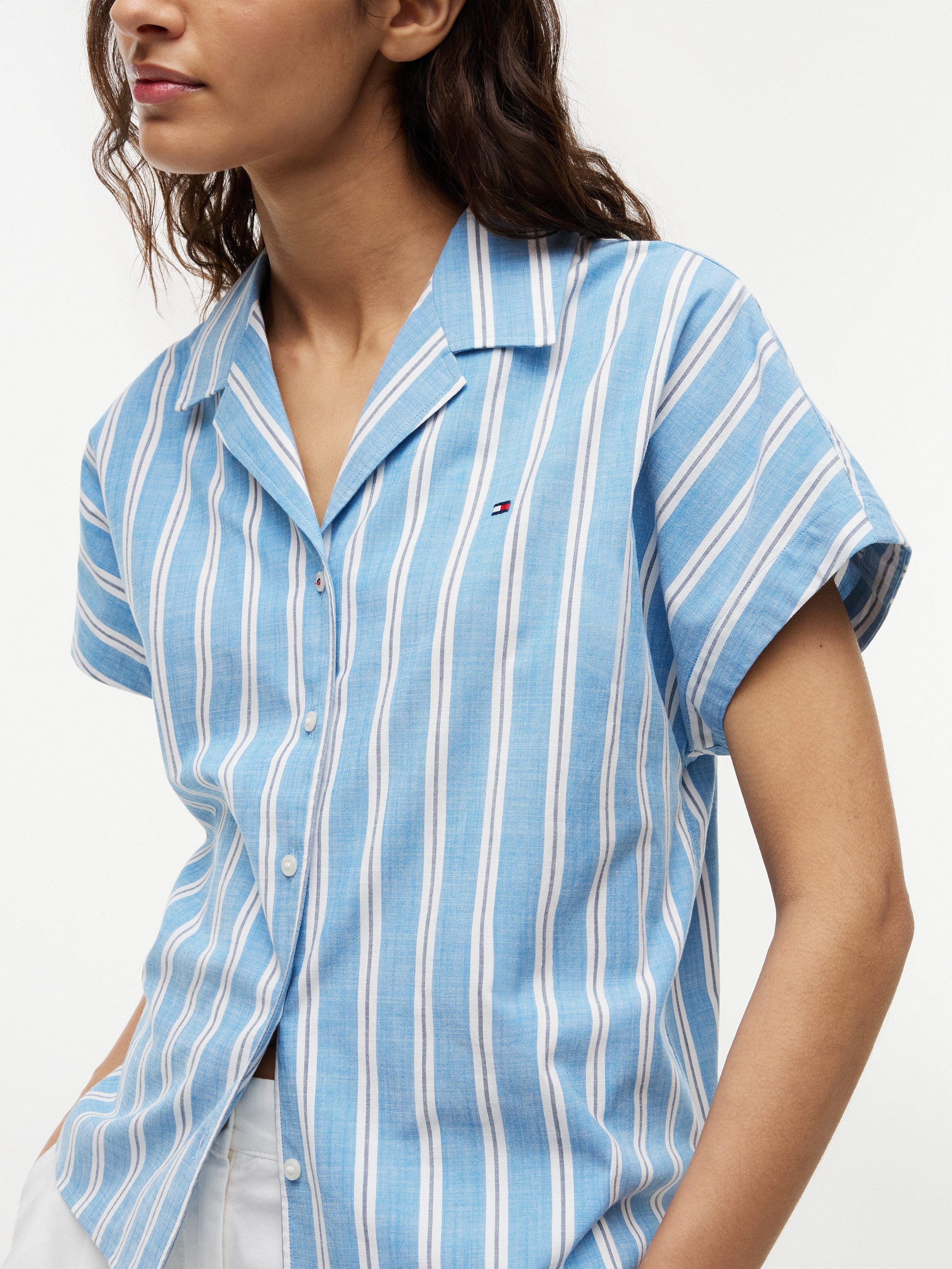 Tommy Hilfiger Kurzarmbluse SUMMER COTTON SS SHIRT Baumwollmischung