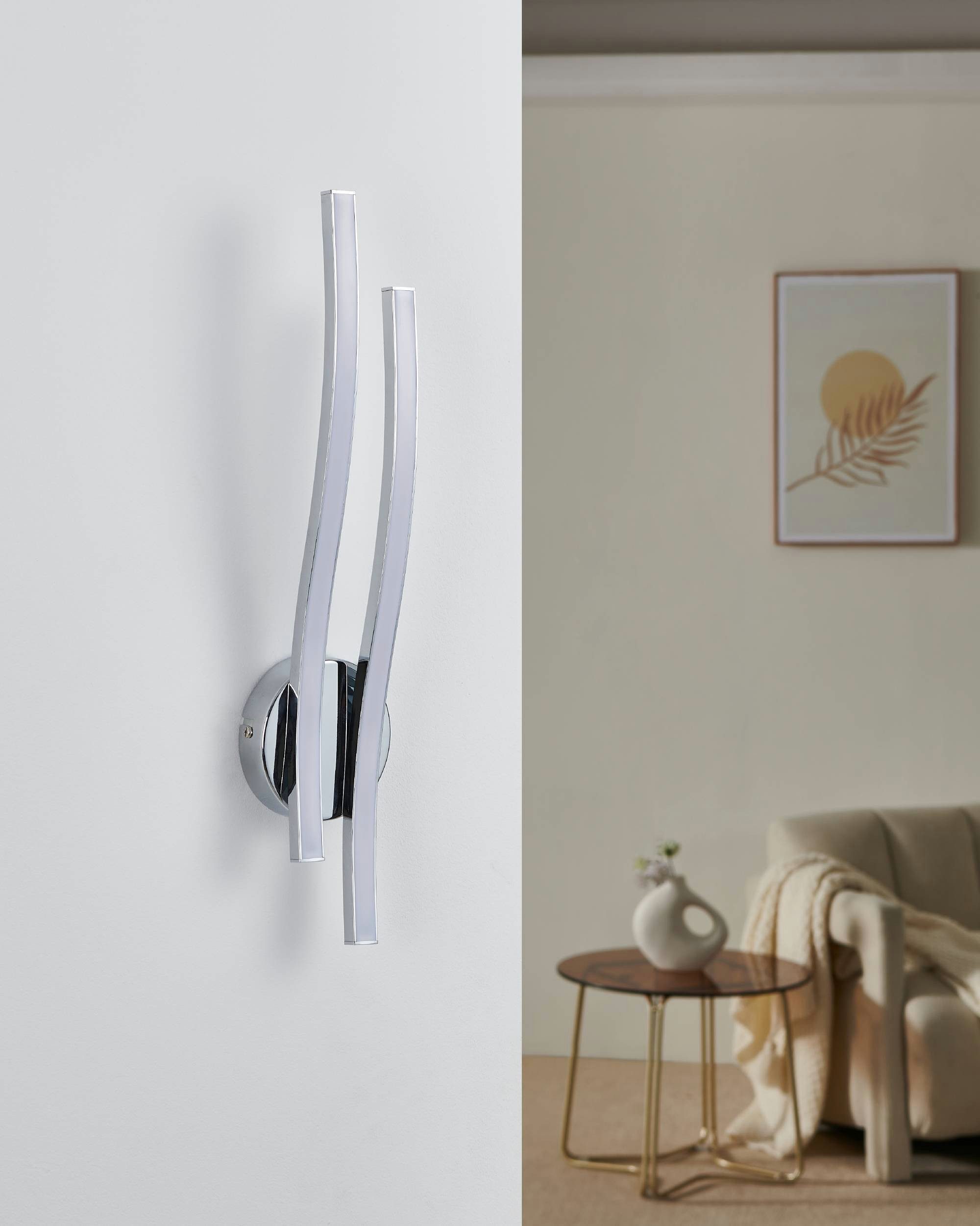 EGLO Wandleuchte Valmora Wandlampe, Alu und Kunststoff, Wohnzimmerlampe, Flurlampe, LED fest integriert, Warmweiß, EGLO LED Wandlampe Valmora, Kunststoff, Farbe: Chrom