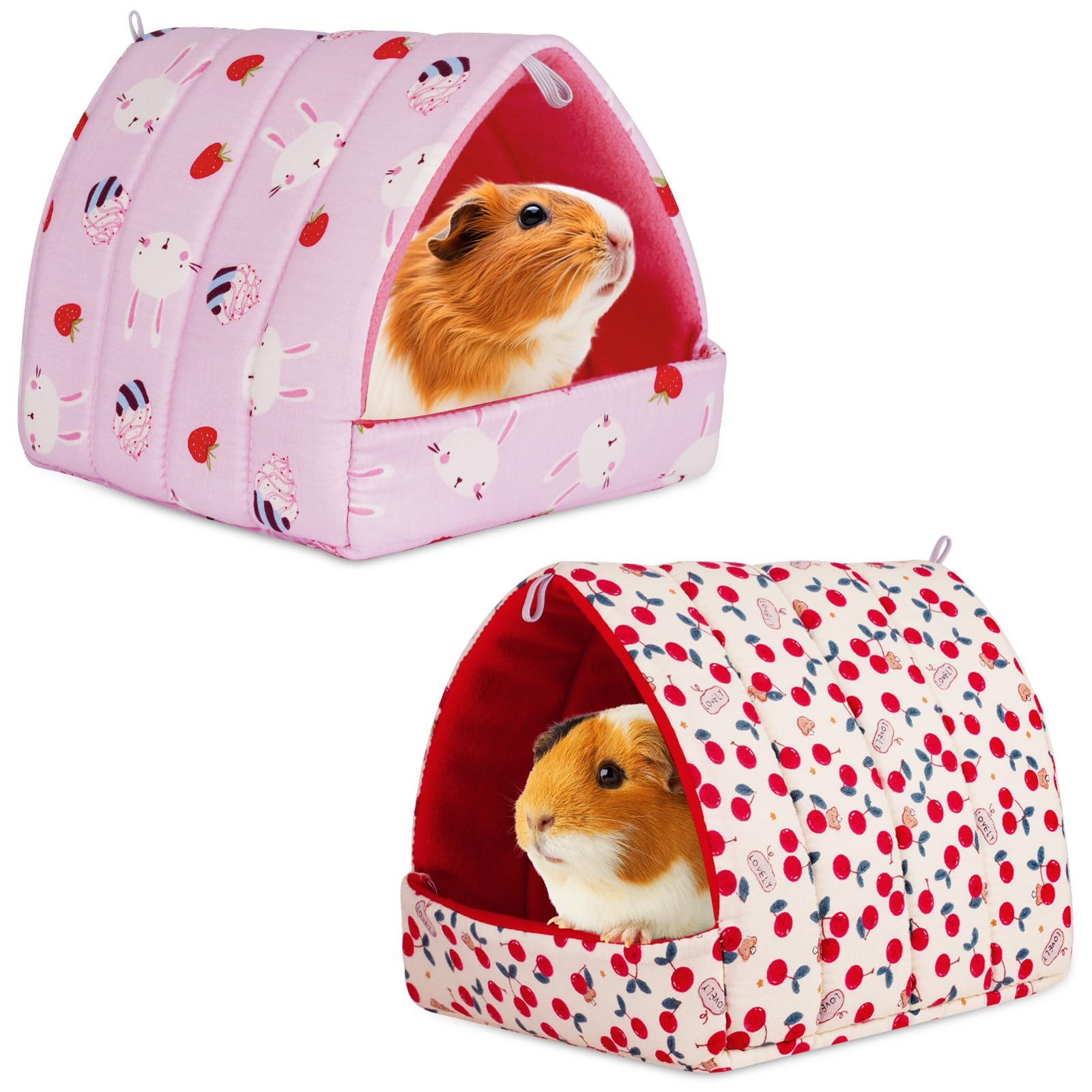 FOUORTUNATE-BEE Kleintierhaus 2 Stück Waschbar Kuschelsack Meerschweinchen Haus, für Zwergkaninchen, Chinchilla, Igel, Frettchen