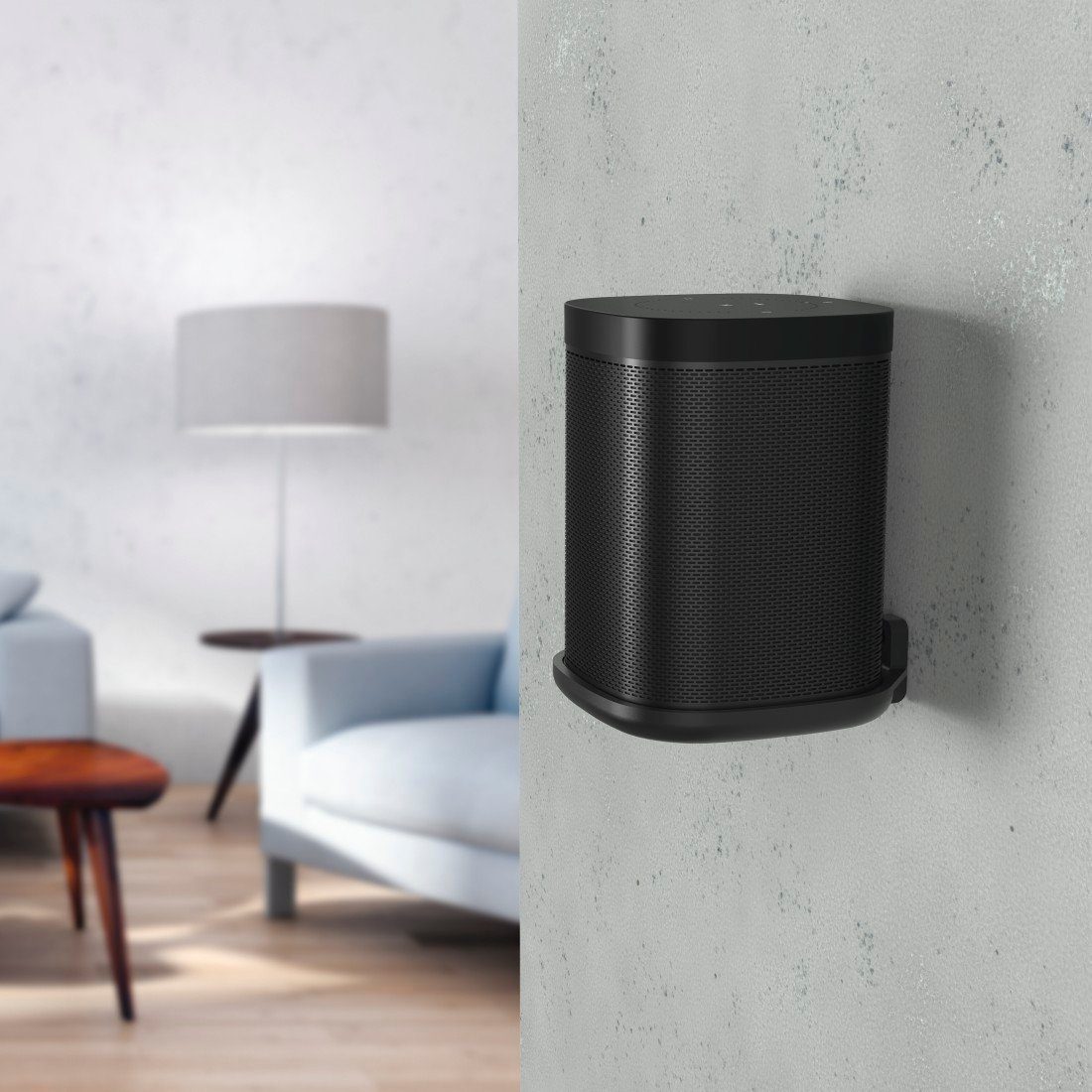 Hama Lautsprecher-Wandhalterung Lautsprecher Wandhalterung für Sonos One und Sonos One SL, universal, (bis 0 Zoll, Traglast 2 kg, fixe Halterung)
