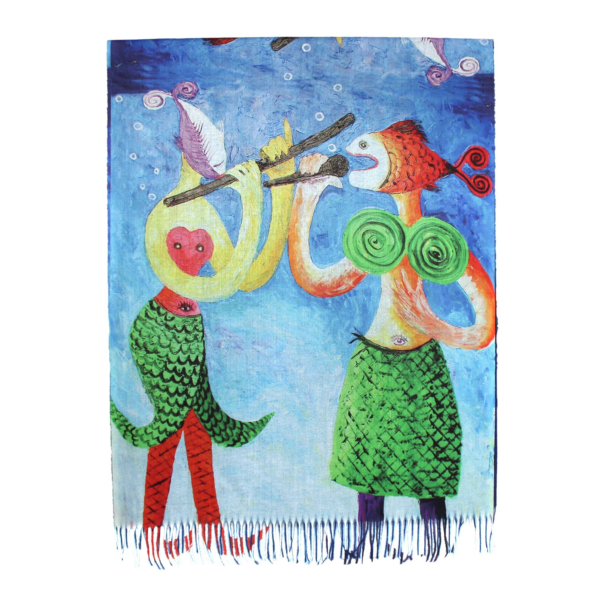 Damen Schals ZEBRO Modeschal Künstler Motive-Schal, mit 30 % Kaschmir
