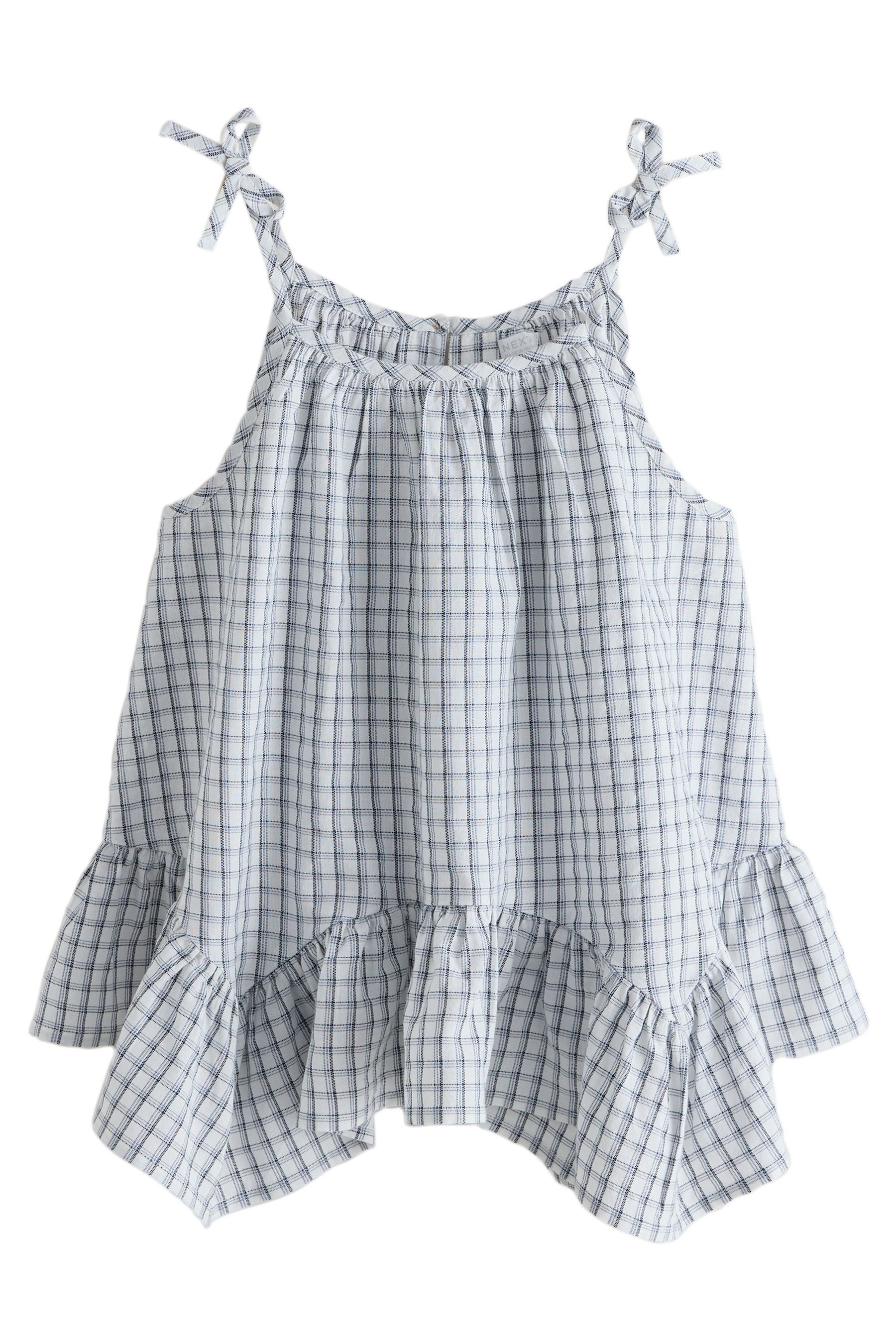 Trägertop Bluse mit Trägern und Zipfelsaum
