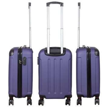MONOPOL® Kofferset 3er Reisekoffer Set Trolley Hartschale Flugzeugkoffer, 4 Zwillingsrollen & Hartschale & Teleskop-Trolleygriff