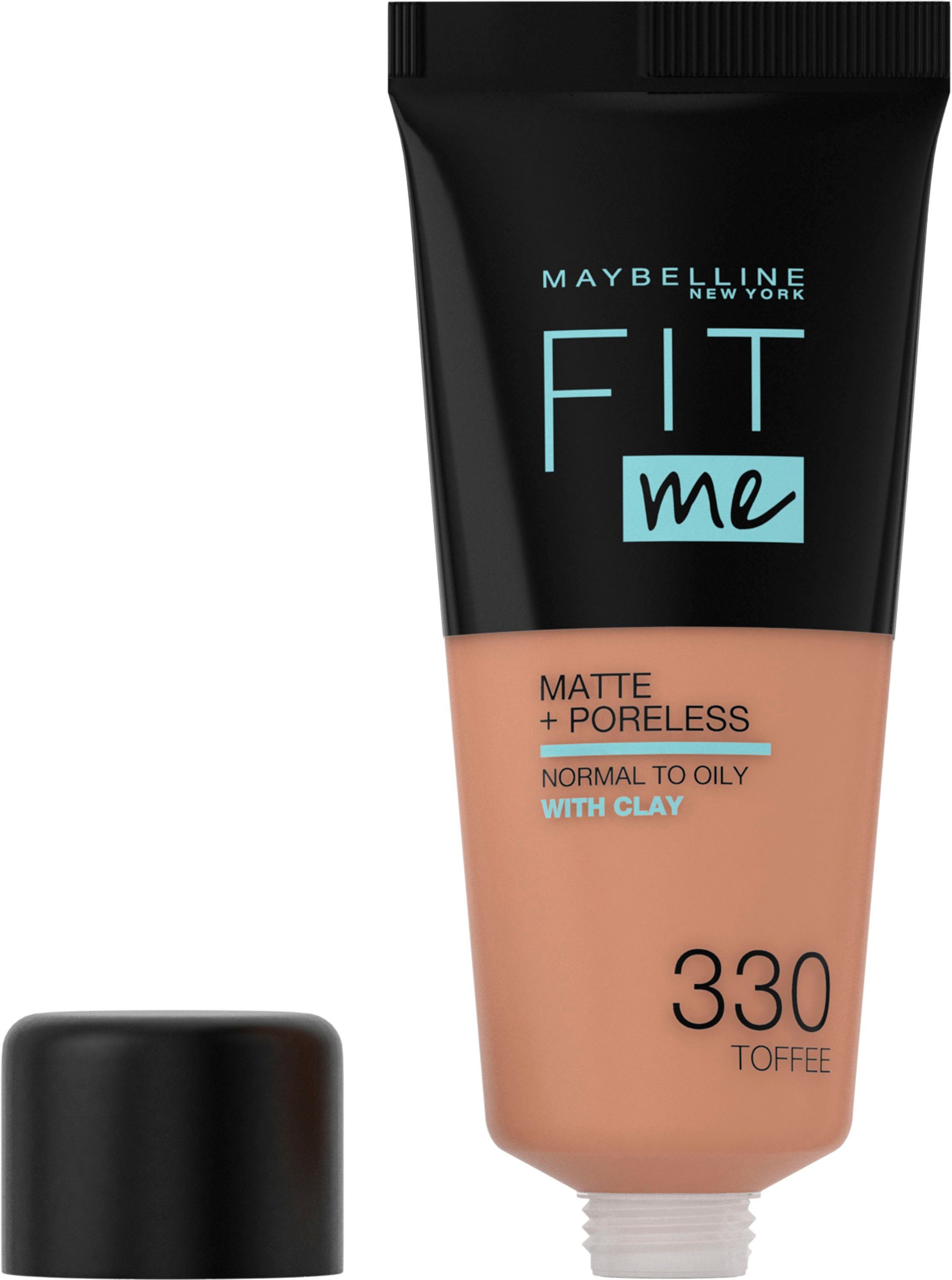 MAYBELLINE NEW YORK Foundation FIT ME! MATTE + PORELESS MAKE-UP, für einen natürlich mattierten Teint, leichte bis mittlere Deckkraft