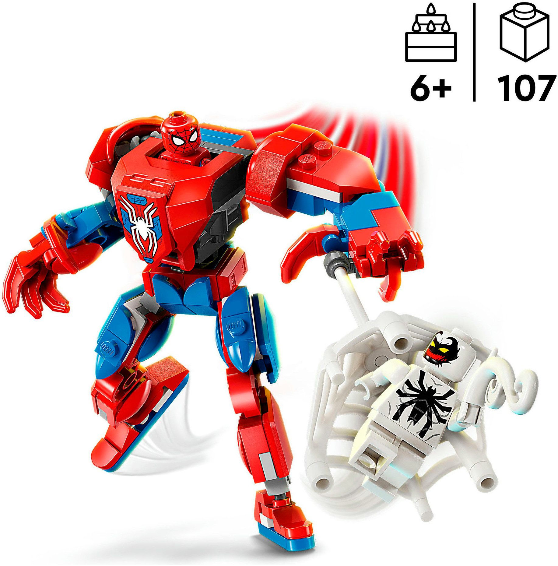 LEGO® Spider-Man Mech vs. Anti-Venom (76308), LEGO Super Heroes Konstruktionsspielsteine, (107 St), Made in Europe