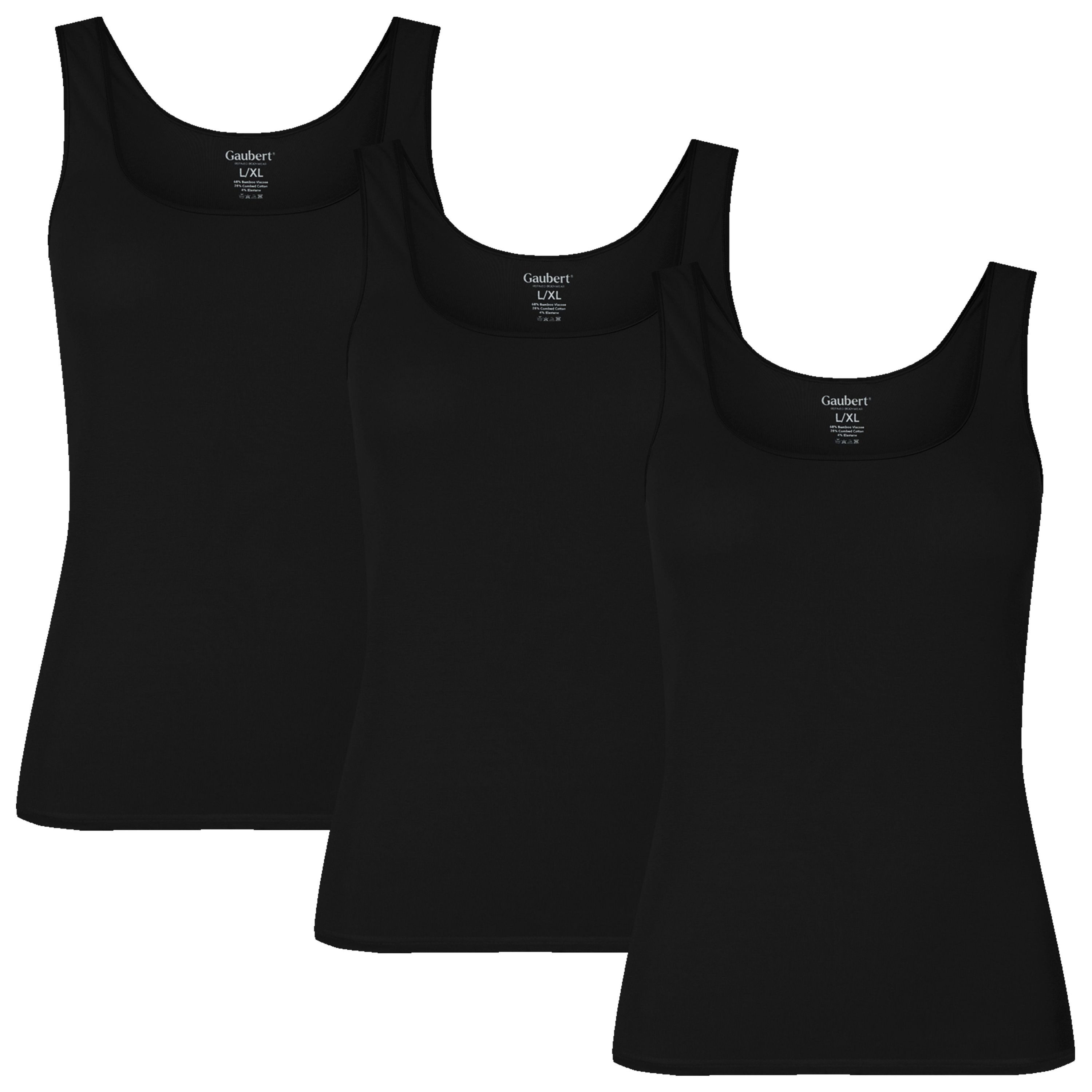TEXEMP Unterhemd 3er Pack Damen Unterhemd Tank Top Achselhemd Trägerhemd Wäsche (3-St) Bambusviskose - Seidig glatt