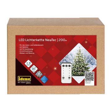 Idena LED-Lichterkette Idena 31269 - LED Lichterkette mit 200 LEDs in Weiß und Warmweiß, 8