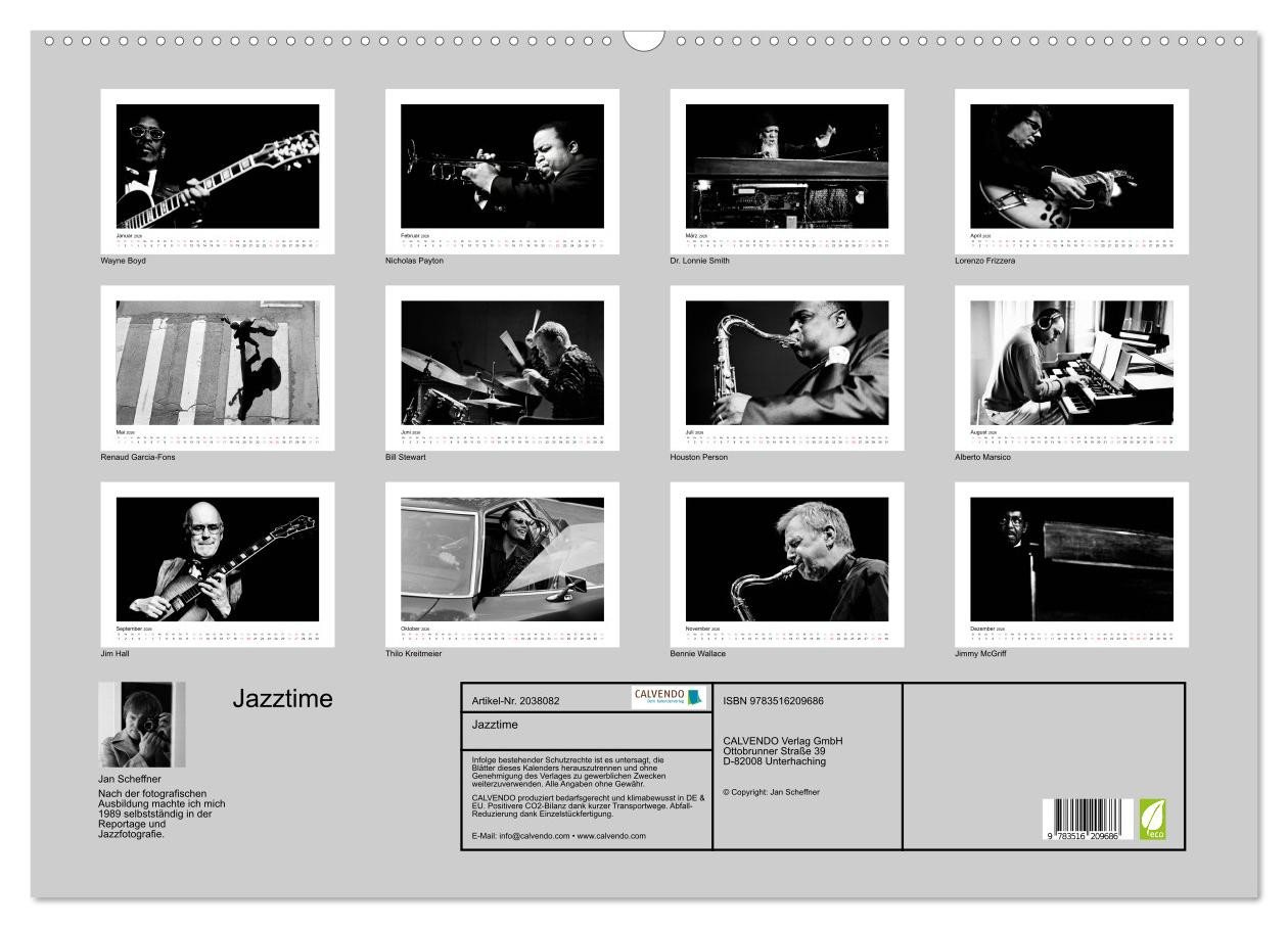 Thumbnail - CALVENDO Wandkalender Jazztime (Wandkalender 2026 DIN A2 quer), CALVENDO Monatskalender