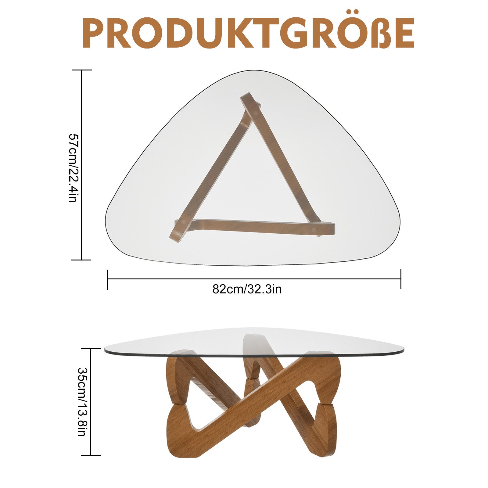 TWSOUL Couchtisch Gehärtete Glasplatte Durchsichtig Wohnzimmertisch Massivh günstig online kaufen