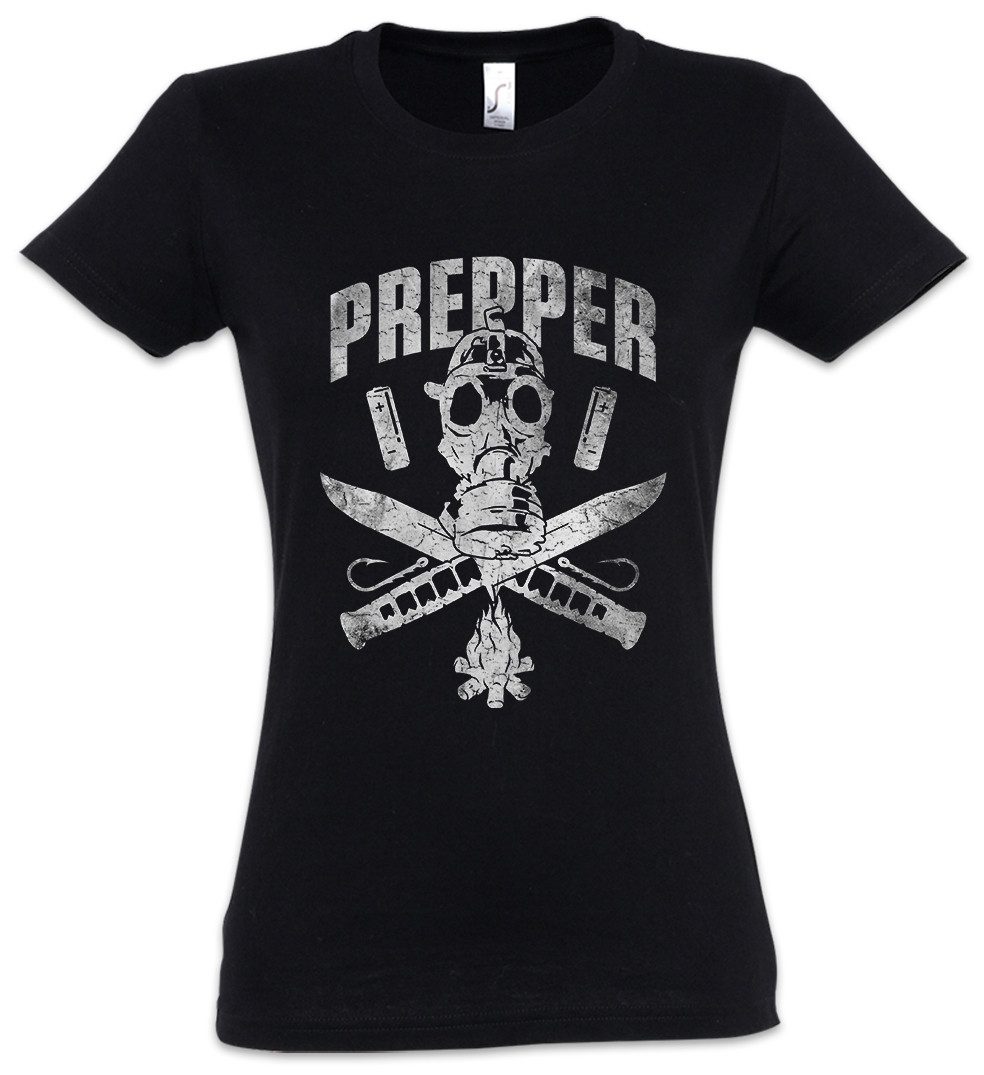 Print-Shirt Prepper Logo Damen T-Shirt Prepping Surviaval Endzeit Survival Sign