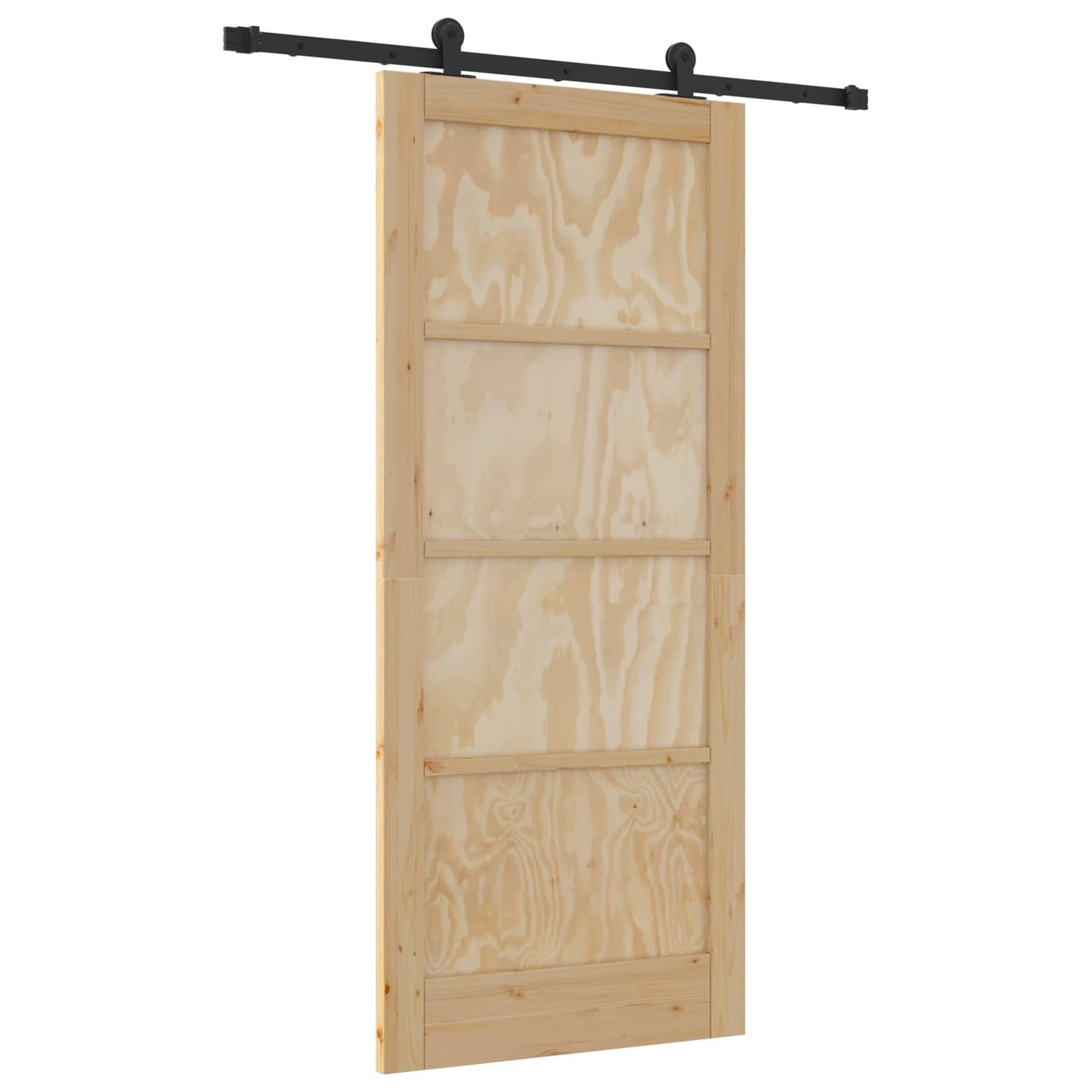 vidaXL Haustür Schiebetür ORKDAL 86 x 198,5 cm Massives Kiefernholz Natur (1-St)