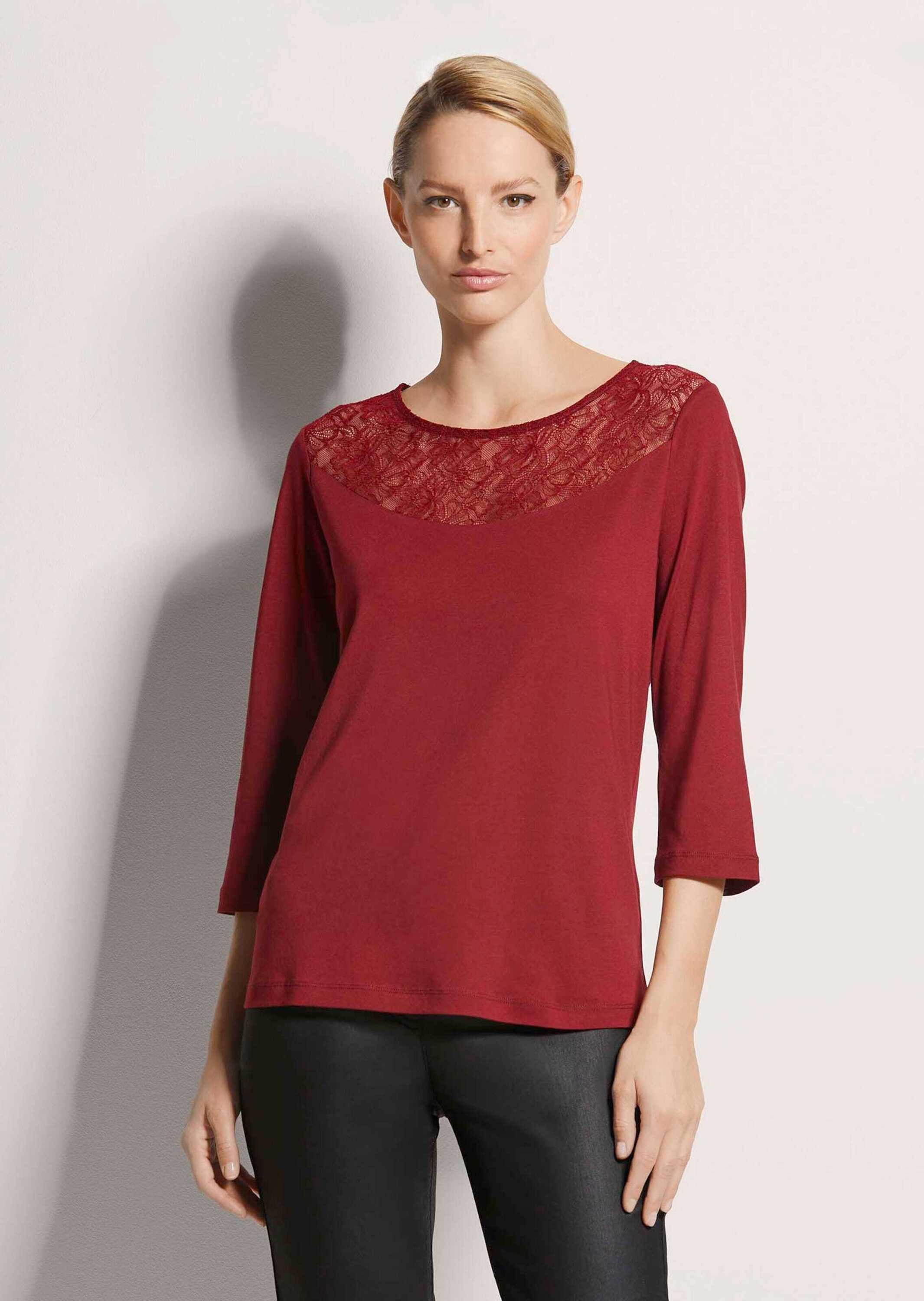MADELEINE Kurzarmshirt Rundhals-Shirt mit Spitze günstig online kaufen