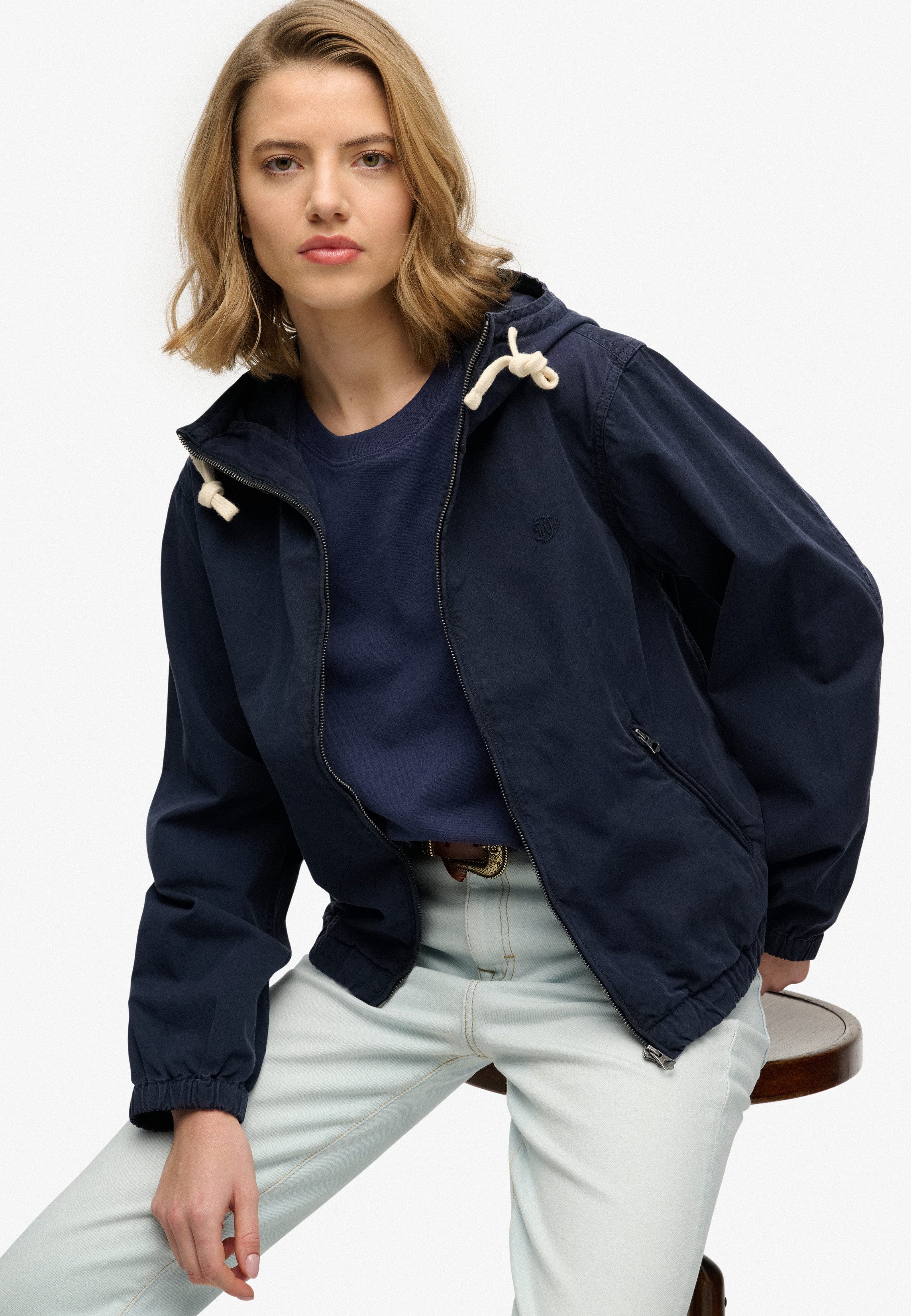 Superdry Parka HOODED WASHED TWILL JKT aus Baumwolle, Relaxed Fit, mit Reißverschluss