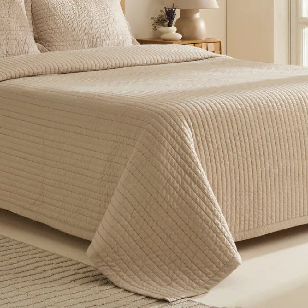 Karaca Tagesdecke Manon Bettüberwurf Set, Doppelbett, Beige günstig online kaufen