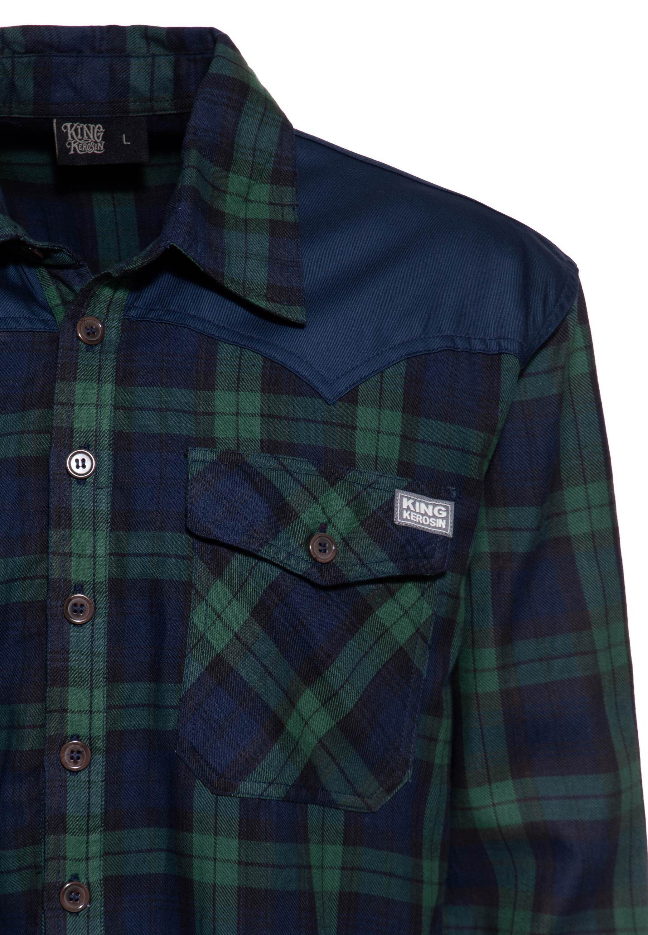 KingKerosin Langarmhemd in Flanell