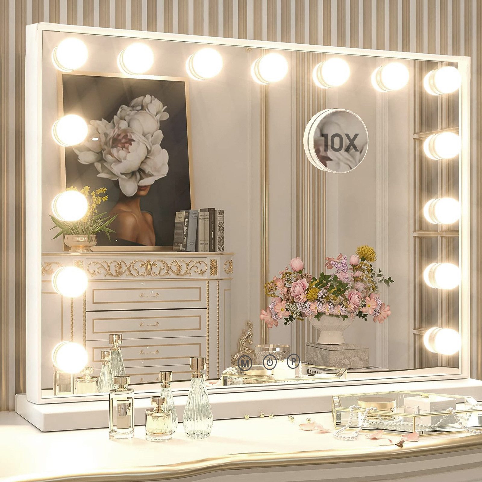 Schminkspiegel Schminkspiegel Hollywood Spiegel mit Beleuchtung 15 LED