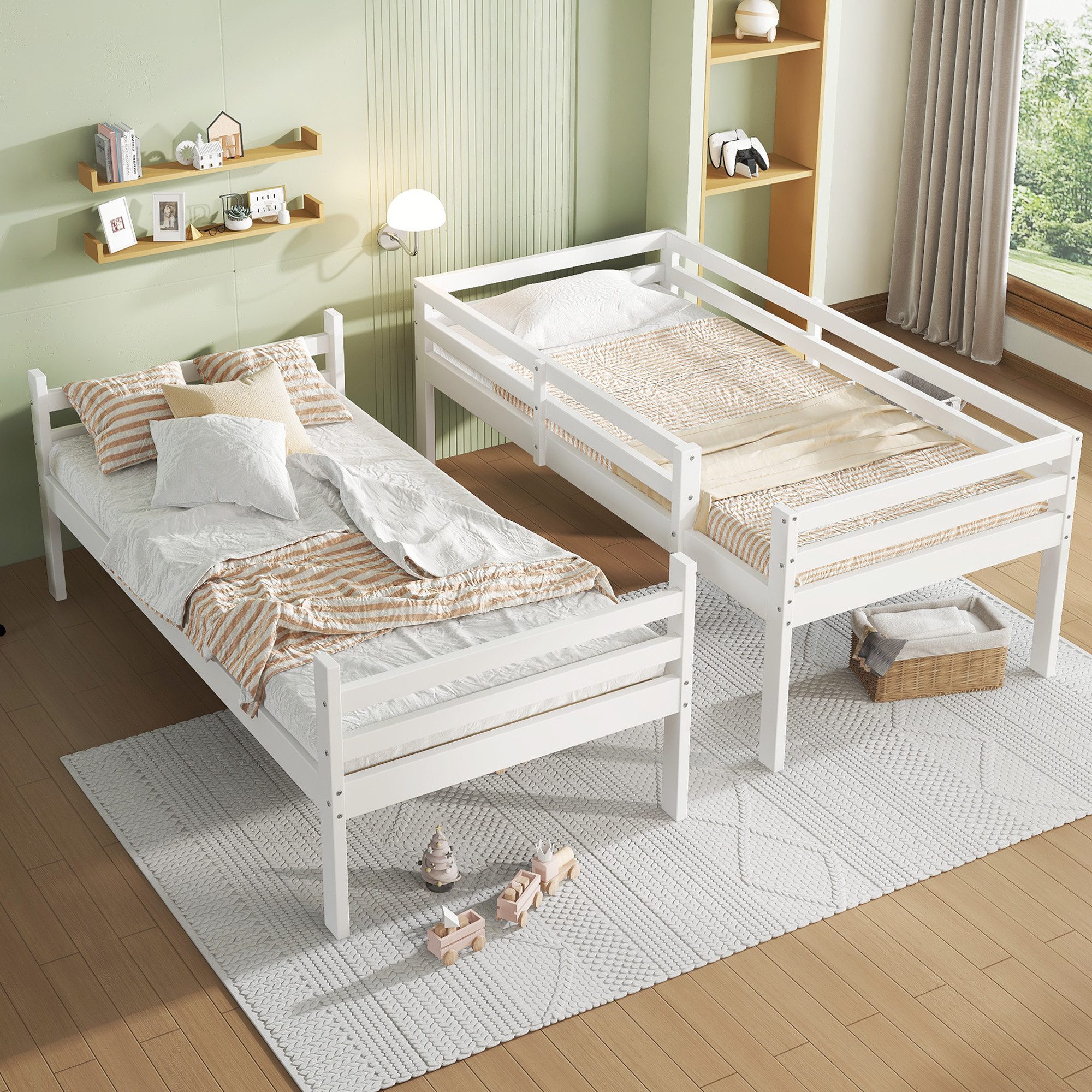 Flieks bunk bed, solid wood children's bed, convertible, 90x200cm