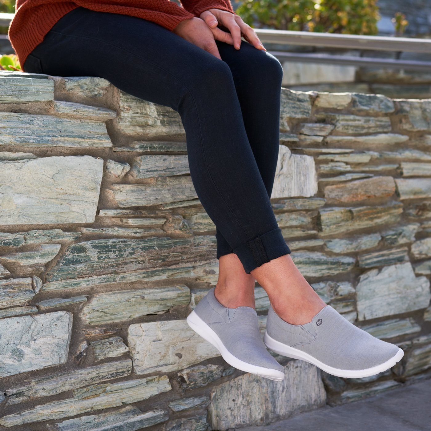 Damenschuh Sneaker Funktion merinoshoes.de Eleganter Merinowolle grauer Schuh merinos mit aus - Atmungsaktiver Slip-On